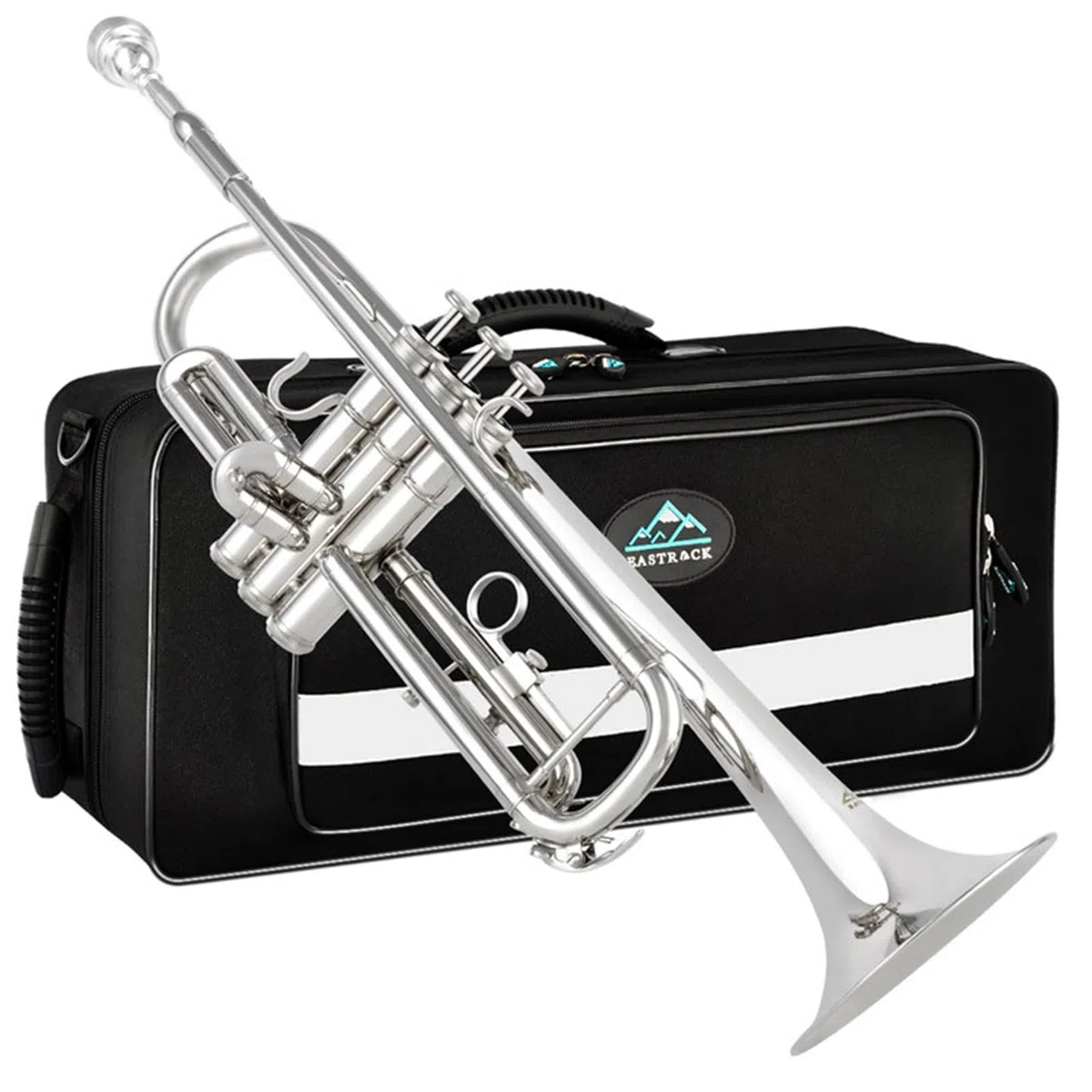 EASTROCK Trompete Bb Messing Standard Trompete mit Hartschale, Handschuhen, Stoff,7C Mundstück, Musikinstrumenten für Anfänger oder erfahrene, Erwachsene
