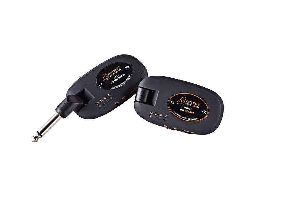 Ortega Guitars Digital Wireless System – Wiederaufladbares Zubehör für Gitarre – Schwarz (ODWS-1BK)