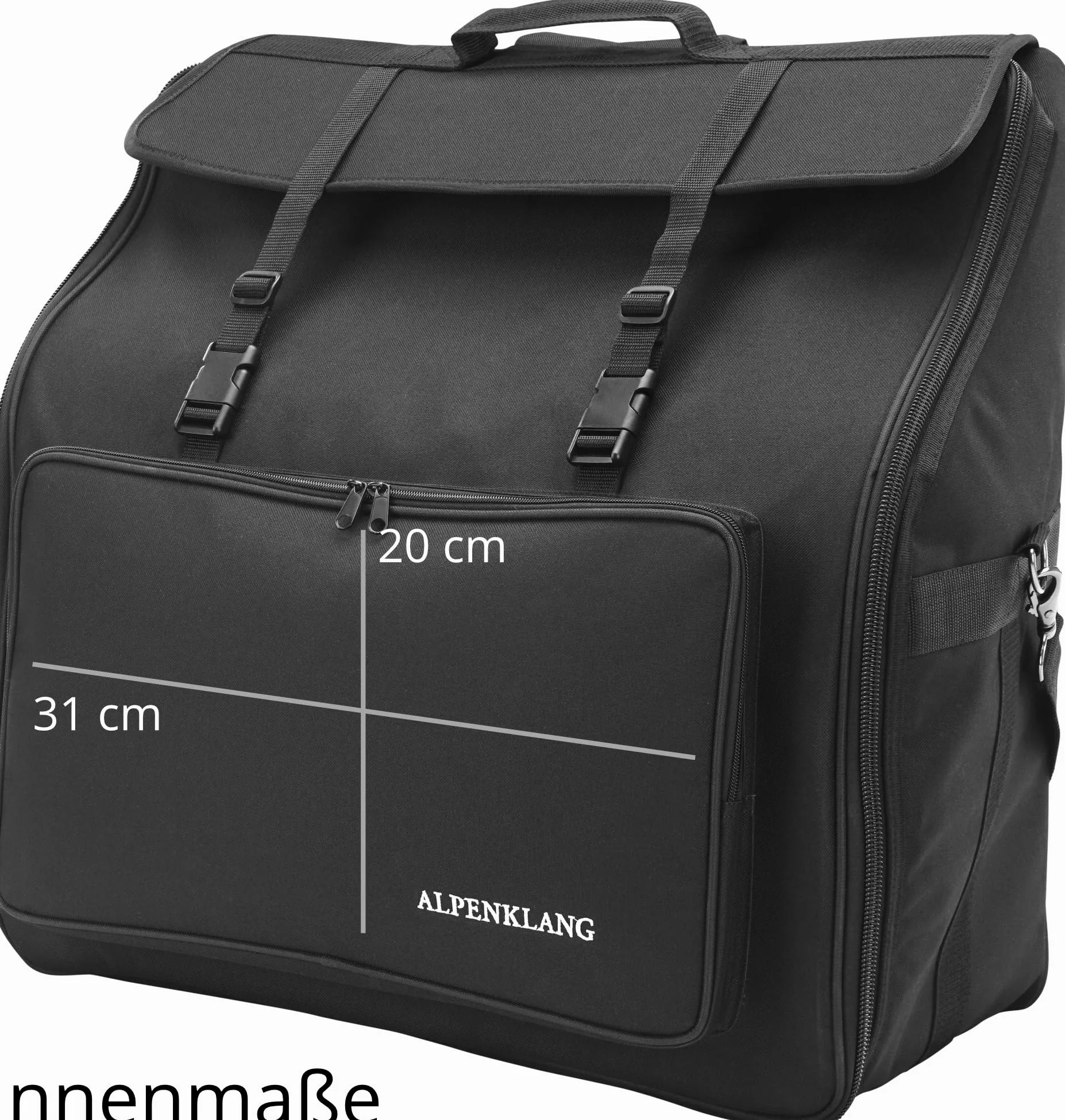 Alpenklang Akkordeontasche für 48 Bass Akkordeon (Schultergurte, wasserabweisend, gepolstert, Akkordeon Gigbag, Tragetasche)