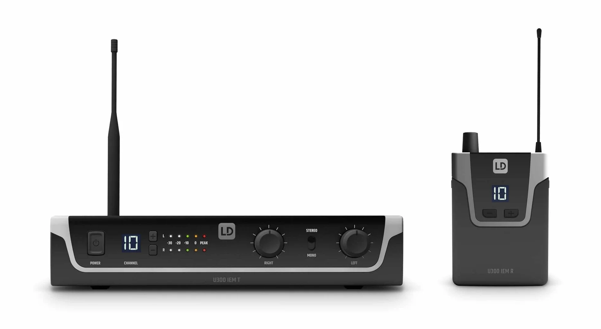LD Systems U308 IEM - In-Ear Monitoring-System mit Sender und Bodypack, 863-865 MHz + 823-832 MHz, schwarz