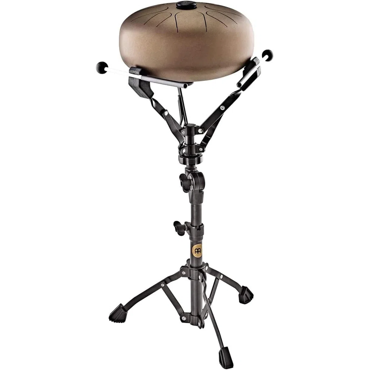 Sonic Energy Handpan Ständer Klein – Zubehör für Handpans und Steel Tongue Drums – Höhenverstellbar bis 27" / 70 cm – Pulverbeschichteter Stahl, schwarz (HPS-S)