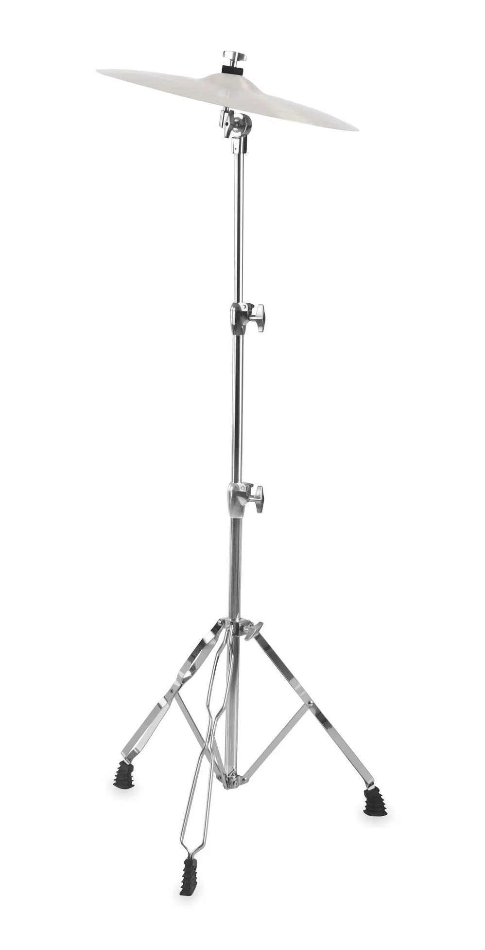 XDrum Beckenständer Semi gerade - Cymbal Stand für Schlagzeug - höhenverstellbar 70 bis 140 cm - doppelstrebig - Memory Lock System - klappbar - leicht transportierbar - ohne Becken - Chrom