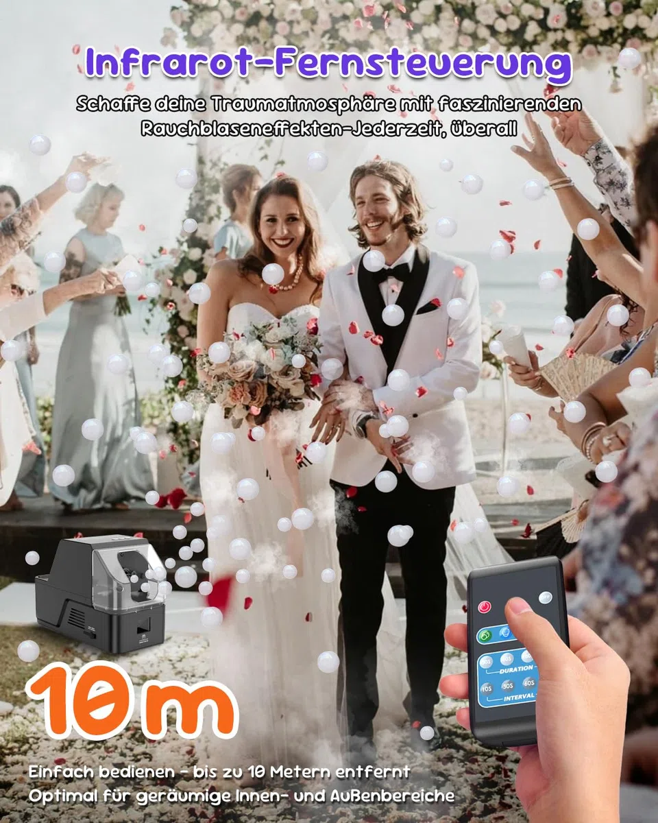 Nebelmaschine, 450W Fog Bubble Machine mit drahtloser Fernbedienung, 3 in 1 Bubble Fog Machine, Make Bubble | Fog Bubble | Continuous Fog for Halloween Weihnachten Party Hochzeit Geburtstag Holiday