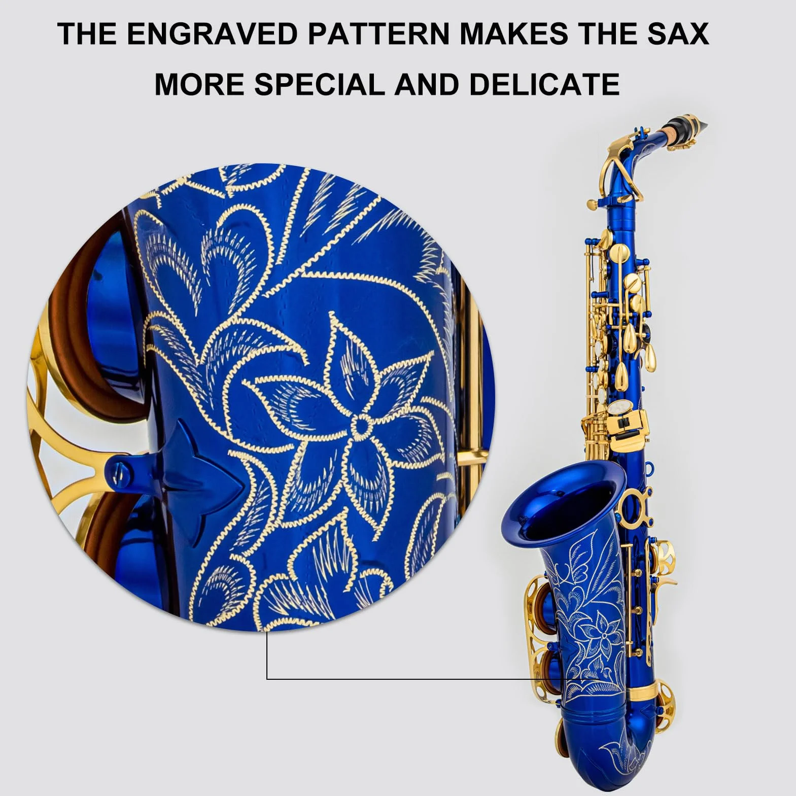 Saxophon Eb Alt Saxophon Students Altsaxophon Altmessing E Flat Sax 802 Schlüsseltyp Holzblasinstrument mit Reinigungsstab Stoffhandschuhe Gurt gepolsterte Tasche