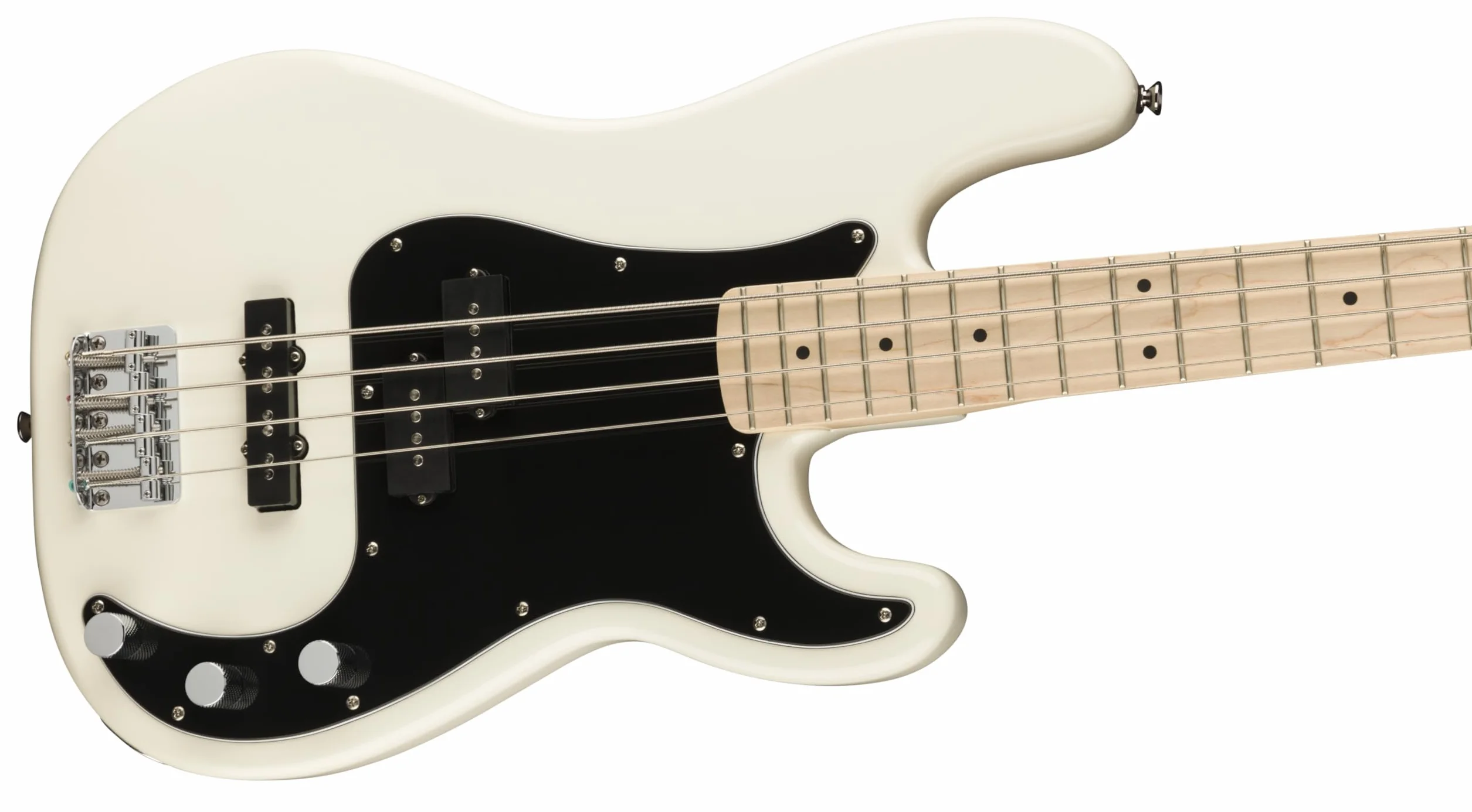 Squier by Fender Affinity Series Precision, E-Bass, Ahorngriffbrett, Olympisch Weiß, Inklusive kostenloser virtueller Kurse auf Fender Play