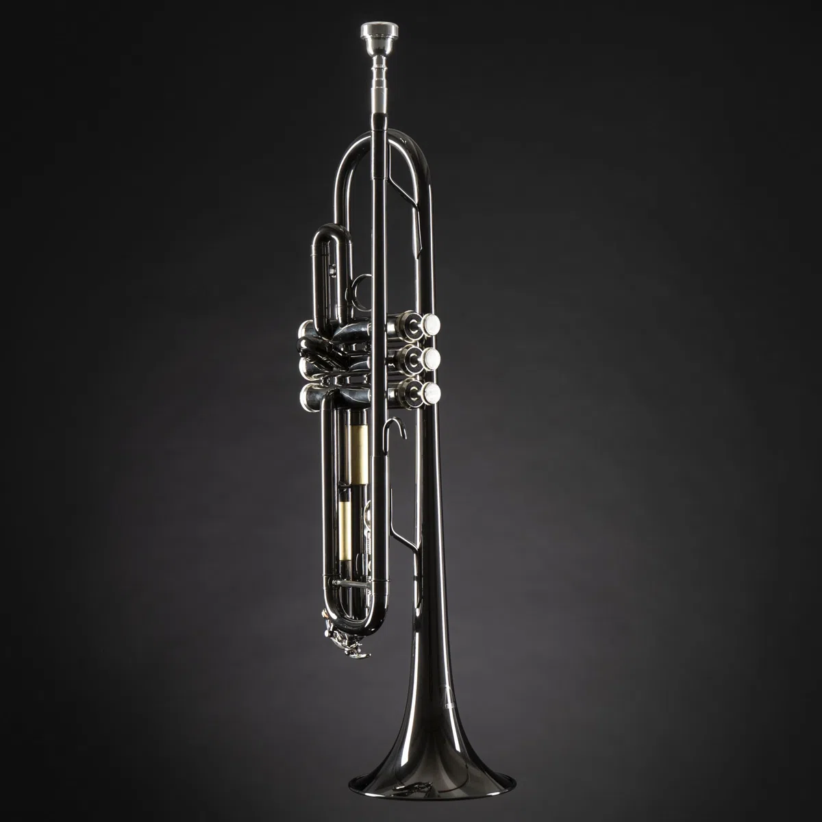Monzani MZTR-118 Bb-Trompete, Anthrazit, Messing Schallbecher, Edelstahl Ventile, Kupfer Mundrohr, Heller Klang, Inklusive Mundstück und Hardcase, Ideal für Einsteiger und Zweitinstrument
