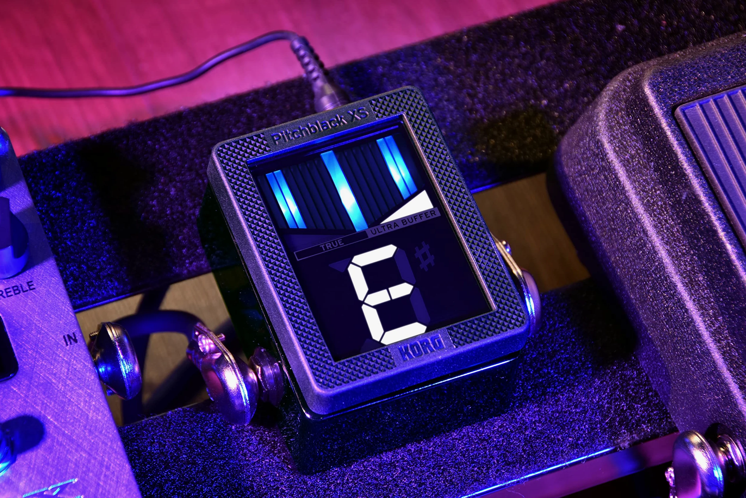 Korg - PB-XS Pitchblack X Series - Compact Guitar/Bass Chromatic Pedal Tuner - Black