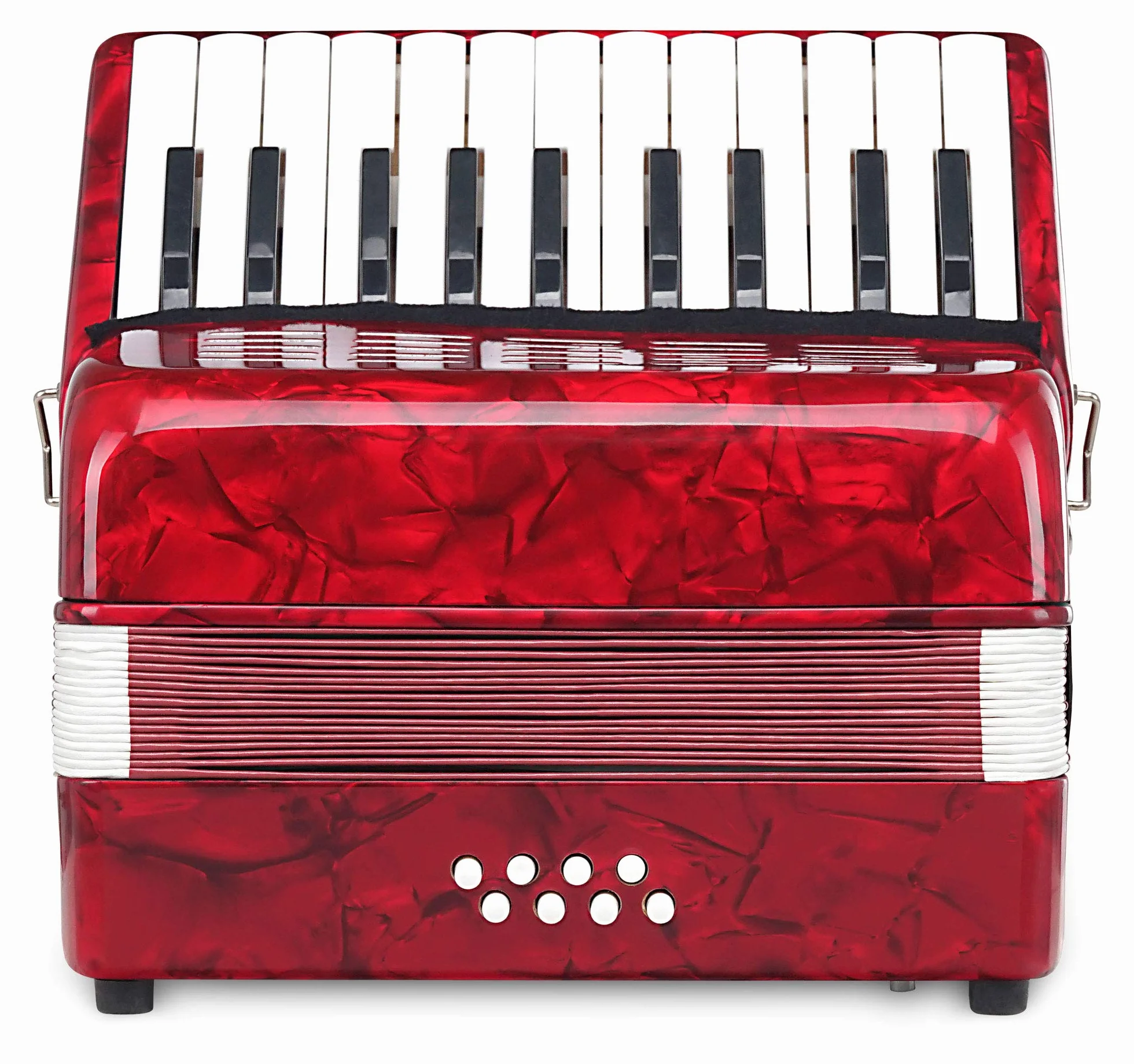 Classic Cantabile Secondo Junior 8-Bass Akkordeon (22 Diskanttasten, 8-Basstasten, inkl. Tragerriemen und Gigbag) rot