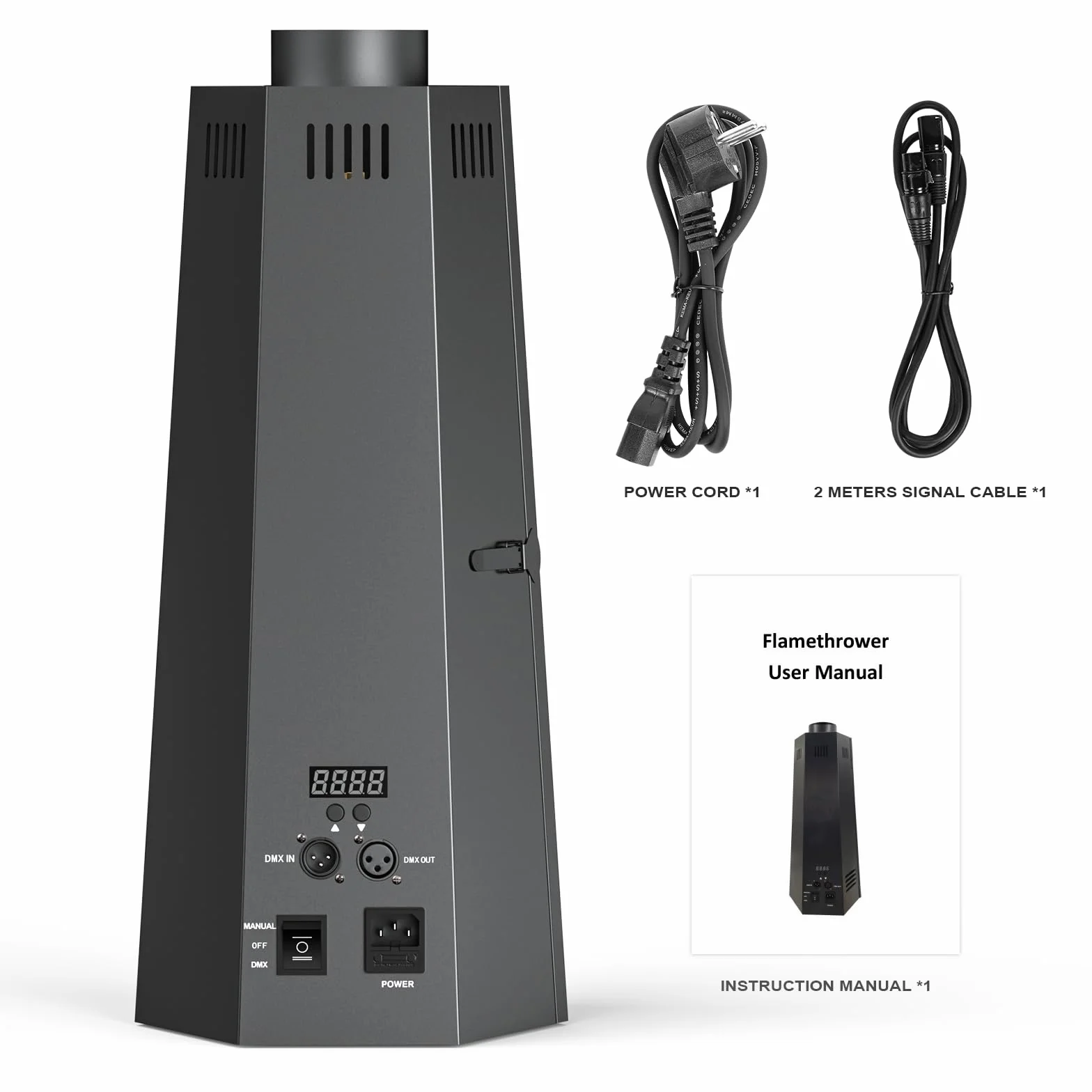 Flammenwerfer, 150W Flammenprojektor mit DMX Controller, Dj Jet Flame Machine für Konzerte, Shows, Partys, Halloween, Weihnachten, Sportevents 2PC
