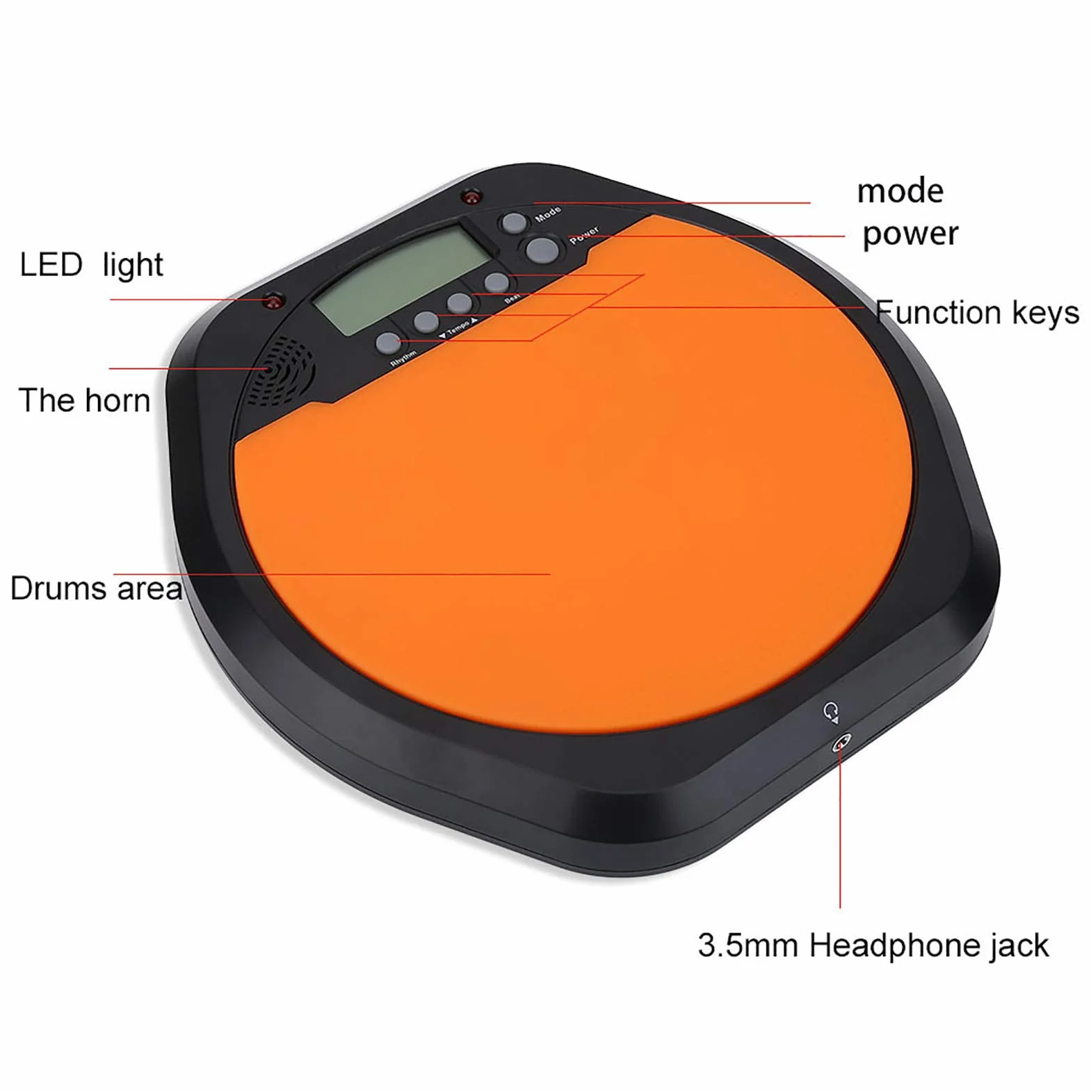 Digitale elektronische Drummer Training Praxis Drum Pad Metronom mit Kopfhörer
