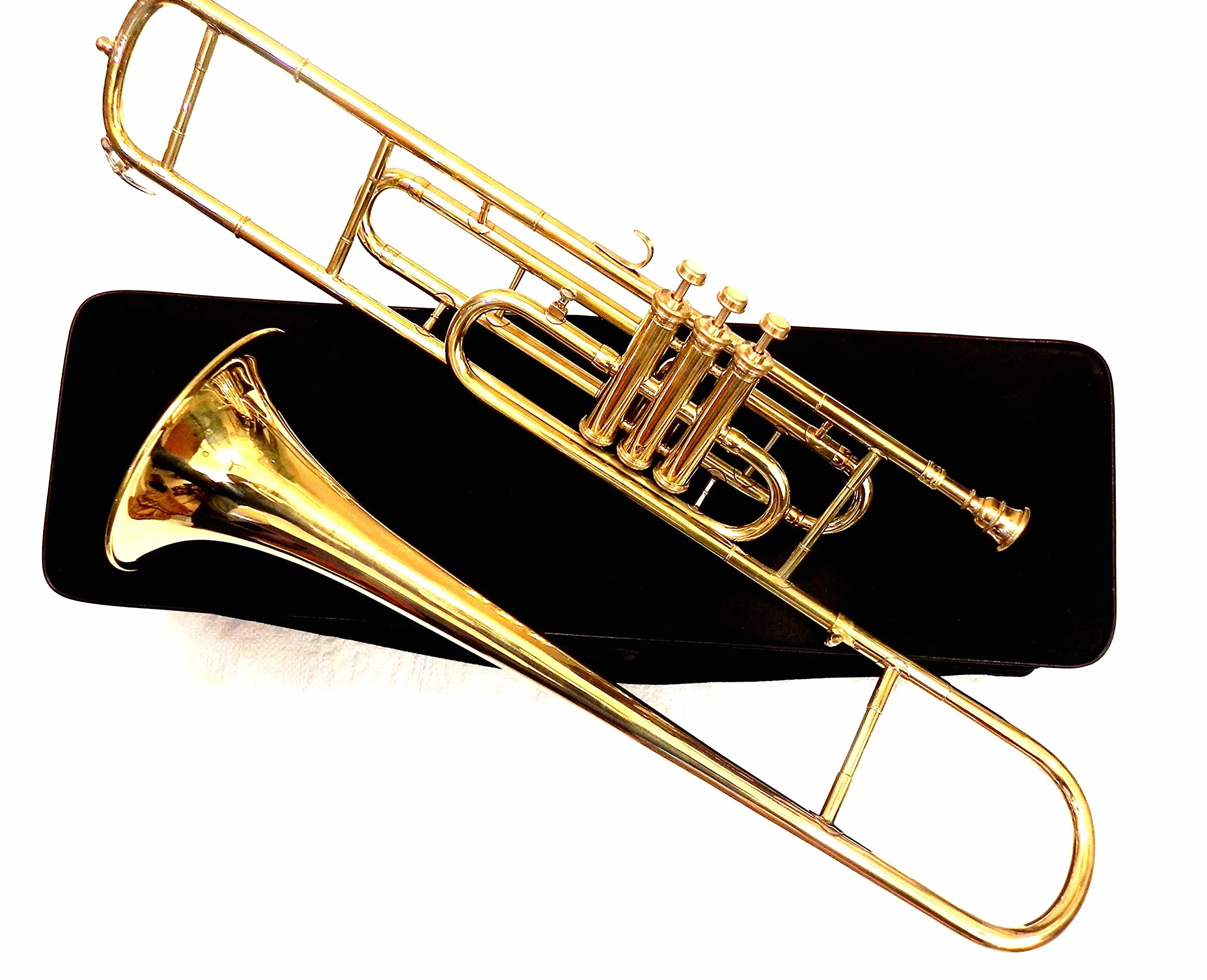 Brass Bb Tenorposaune mit 3 Ventilen für Trompeten- / Crossover-Spieler, Messing, inkl. Designer-Schutzhülle by sonorous