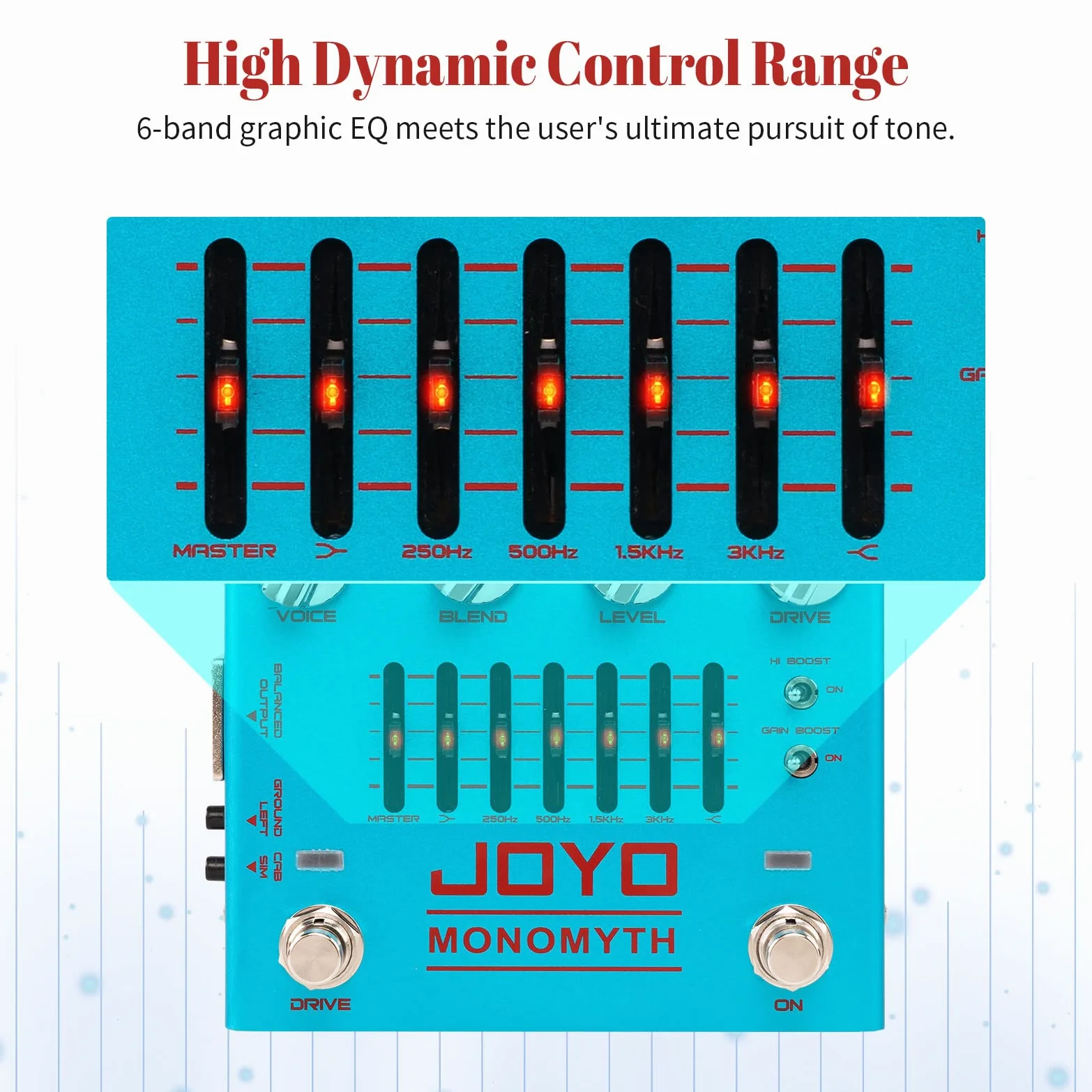 JOYO Bass Overdrive Amp Simulator Pedal mit EQ und Rauschunterdrückung für Bass (Monomyth R-26)