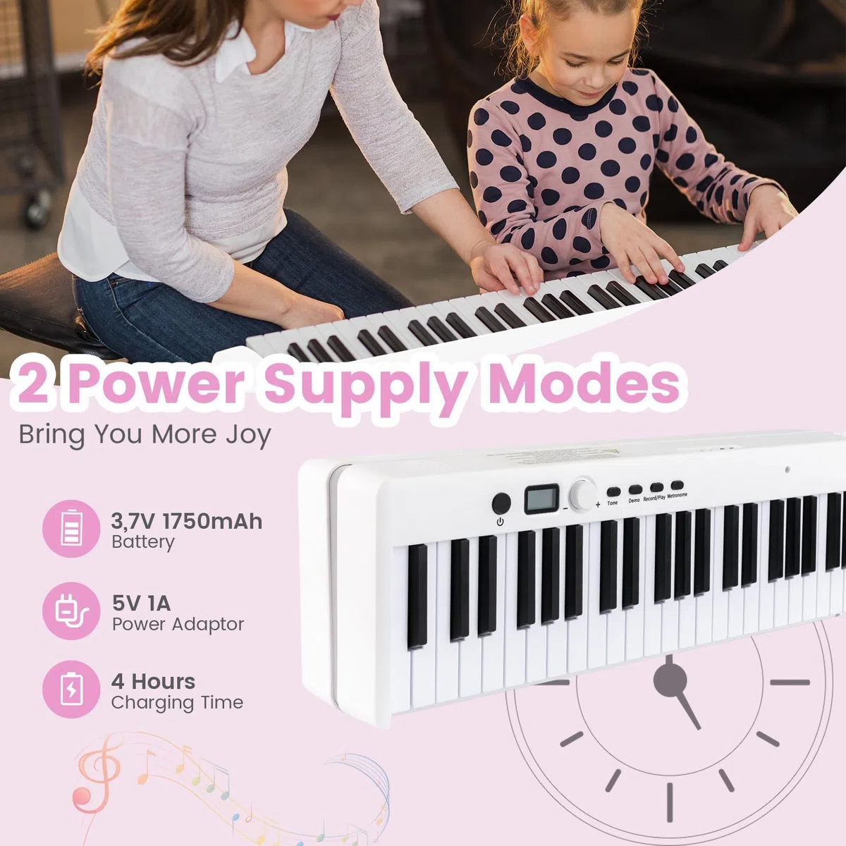 KOMFOTTEU Digitales Piano 88 Tastatur, Elektroklavier Faltbar, elektronisches Klavier, Digitale Keyboard tragbar mit Sustain-Pedal, 20 Demos/ 128 Rhythmen Digitalpiano Set (Weiß)
