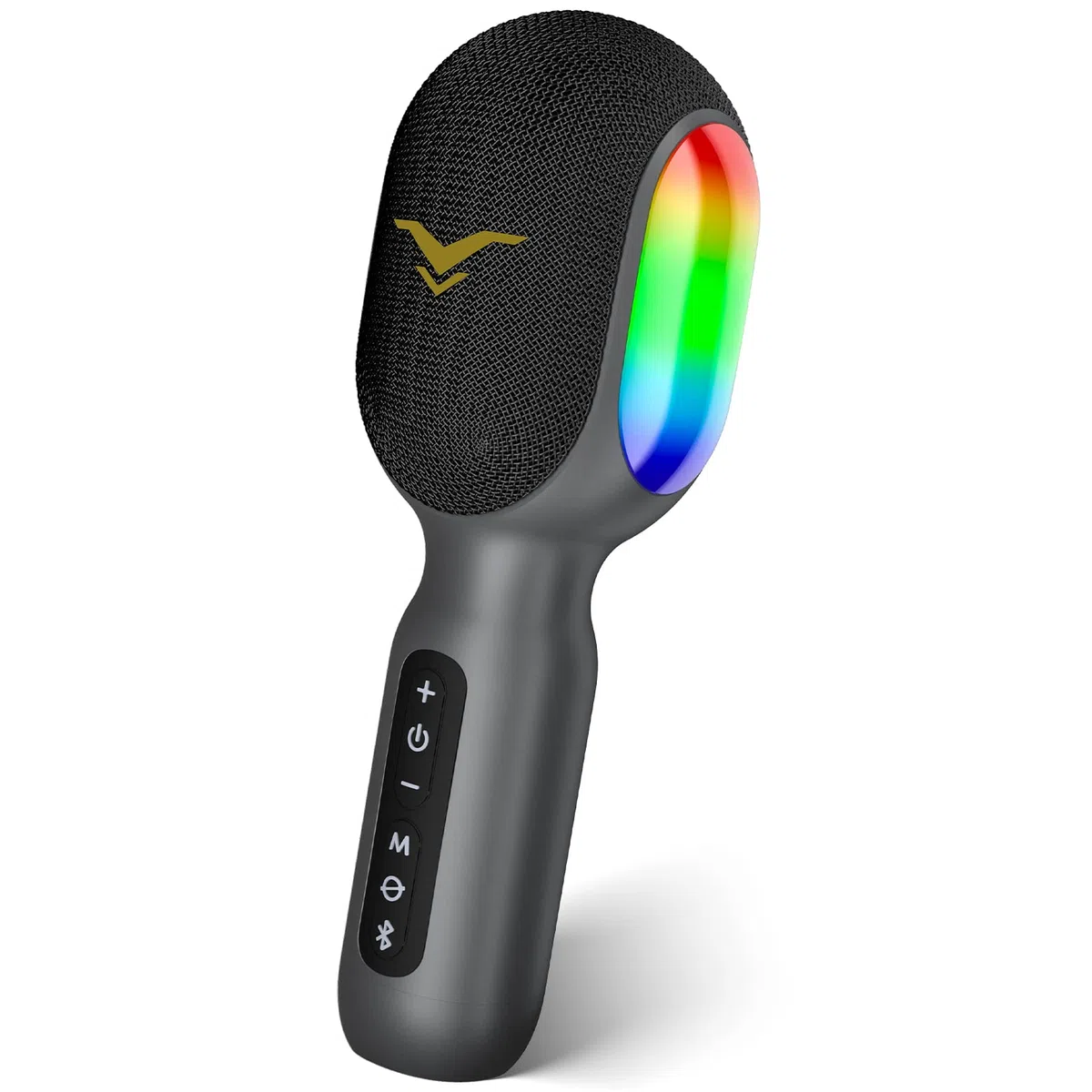 StageSound Karaoke Mikrofon mit Bluetooth, Handmikrofon mit Vocal-Cancel Funktion, HD-Sound & LED-Lichteffekte, Aufnahmefunktion, FM/AUX Verbindung, 4 Stimm-Modi, für Erwachsene & Kinder