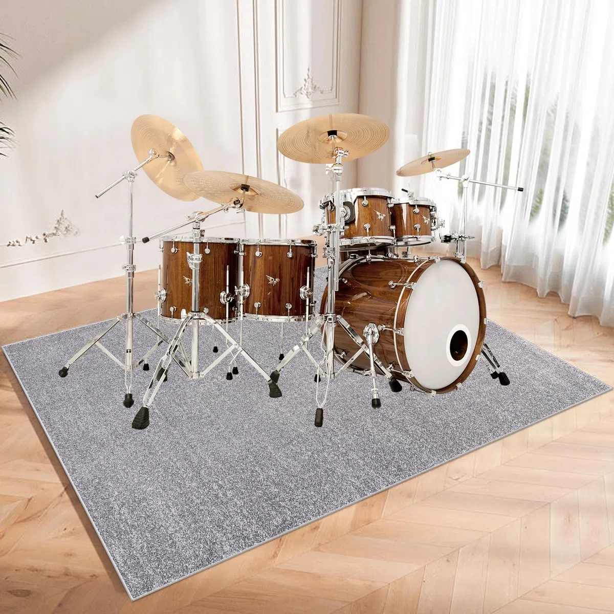 140 x 90 cm Schlagzeug Teppich Groß Schallschutzmatte rutschfeste Trommel Teppiche Drum Teppich Elektronisches Schlagzeug Antivibrationsmatten Professioneller Schlagzeugteppich