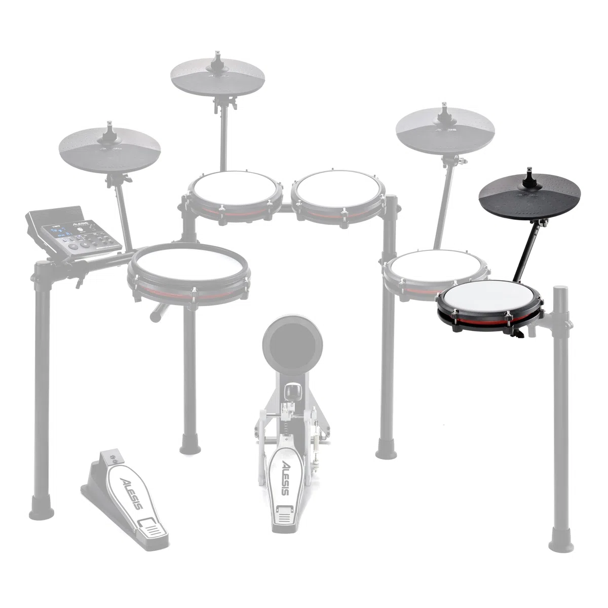 Alesis Drums Nitro Max Expansion Pack - E-Drum Set Erweiterung für Nitro Max Kit mit Mesh Tom Pad, 10" Becken mit Choke und Verbindungskabeln