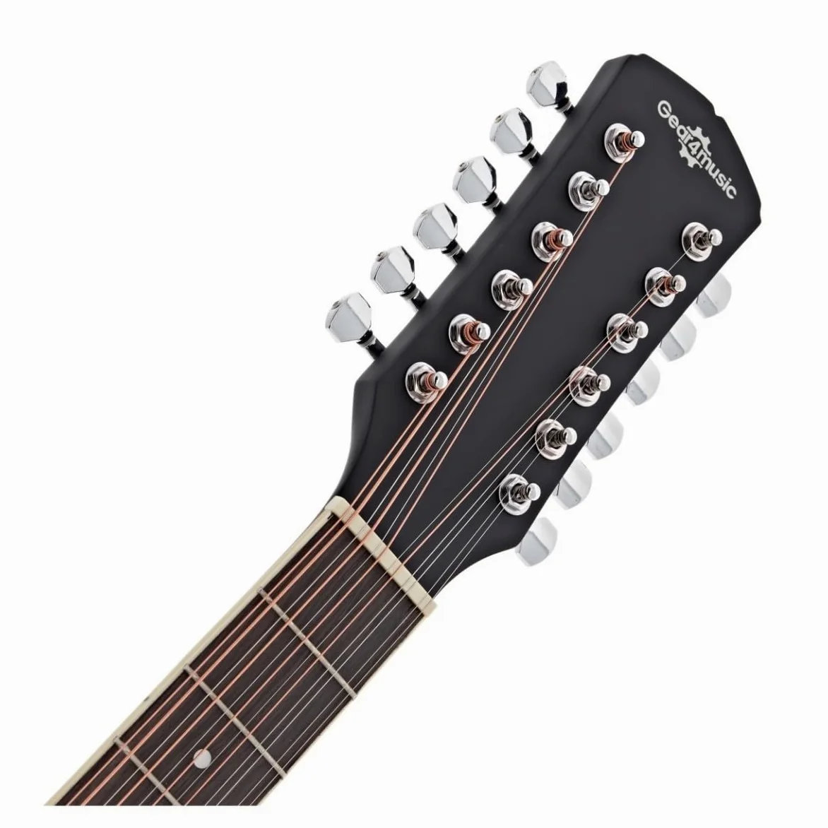 Dreadnought 12-saitige Akustikgitarre von Gear4music schwarz