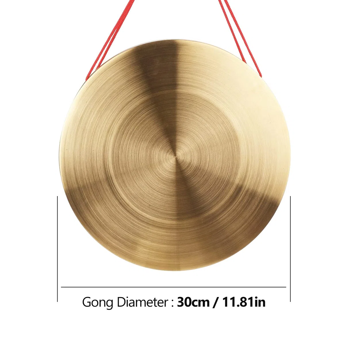 ACAGALA 30cm Hand Gong Becken Messing Kupfer Gong Kapelle Oper Schlaginstrument mit Rundspielhammer