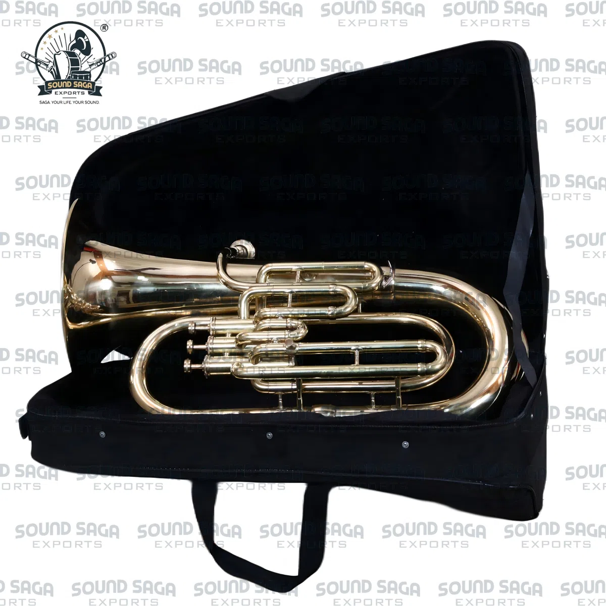 Euphonium 3 Ventil, BB Pitch, Premium Qualität inkl. Mundstück und Tragetasche (BRASS)