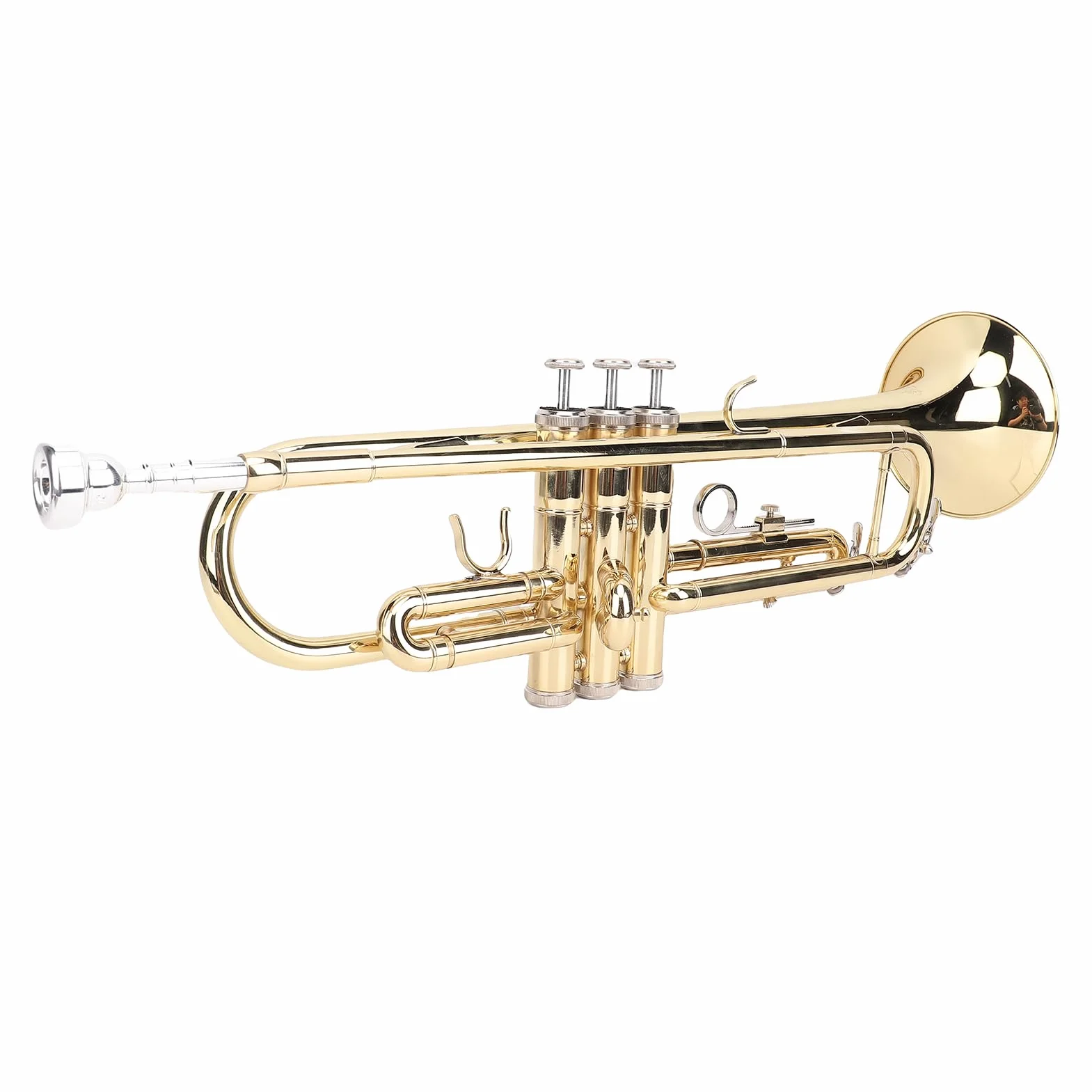 Bb-Messing-Kornett-Set, Professionelles Kornett- und Trompeteninstrument mit Messingkonstruktion, Phosphorkupfer für Hellen Klang, Flexiblen Tasten, mit Stoßfester Tragetasche und