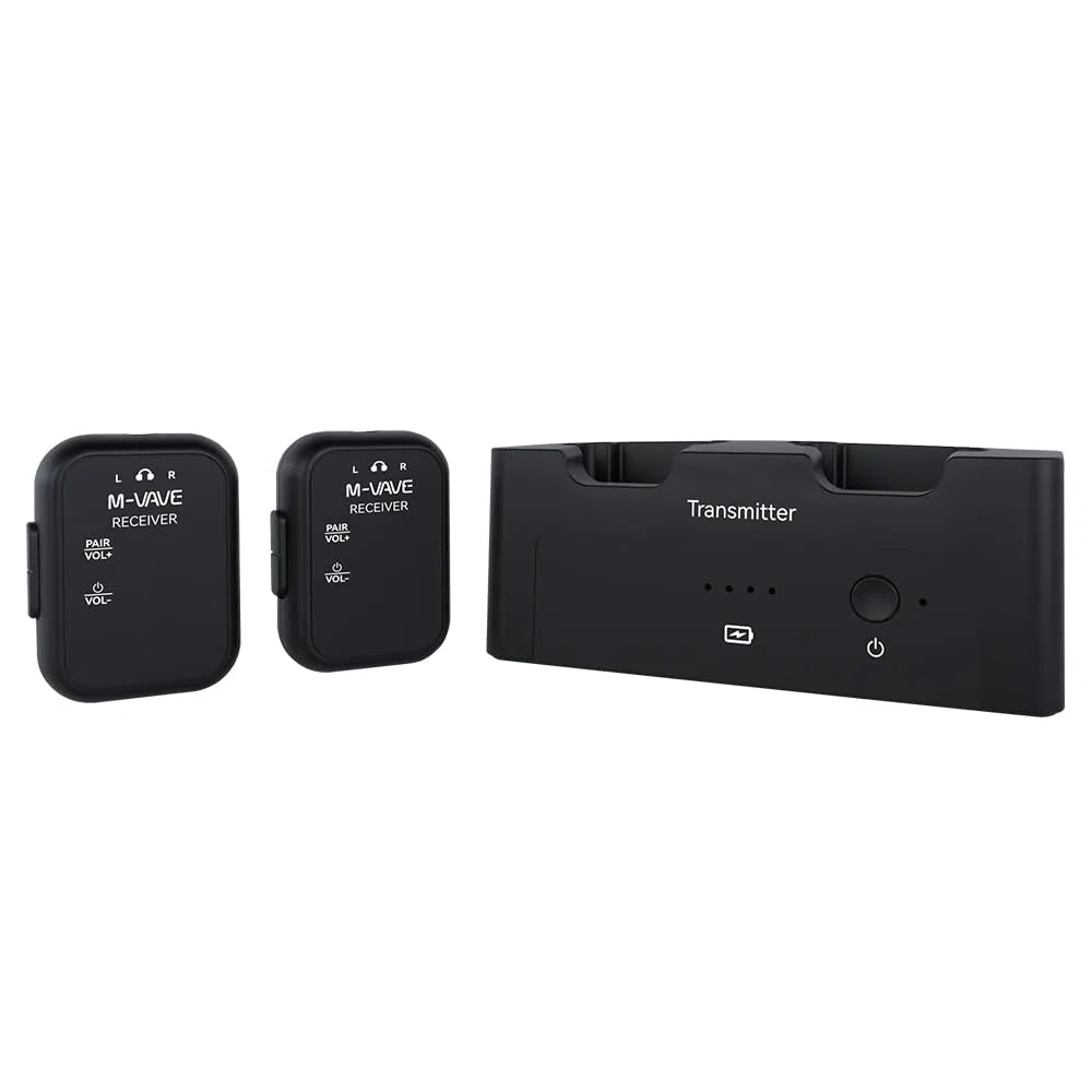 M-Vave WP-12 – Kabelloses In-Ear-Monitorsystem – 2,4 GHz, 24 Bit/48 kHz Audioübertragung, 30 m Reichweite, Lange Akkulaufzeit, mehrere Modi