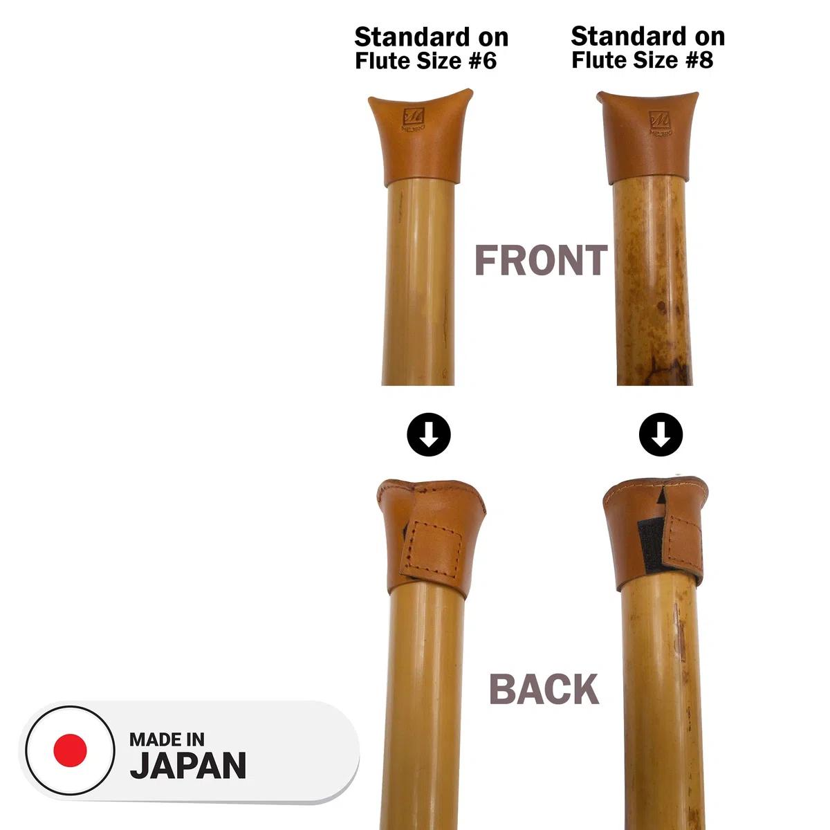 Standard-Größe, japanische Utaguchi-Kappe aus echtem Leder, Shakuhachi-Abdeckung für wertvolle Shakuhachi, Einheitsgröße