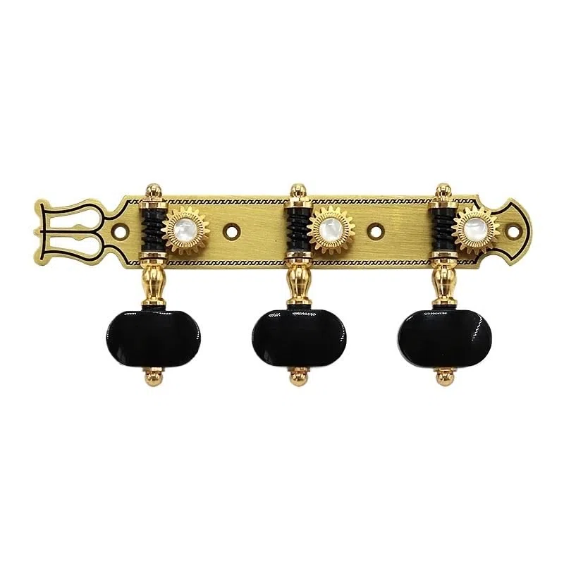Gitarren-Stimmwirbel, Vintage-Stil, reines Kupfer, eingelegte Schale, klassische Gitarre, Stimmwirbel, Stimmwirbel 3L3R, 1 Set