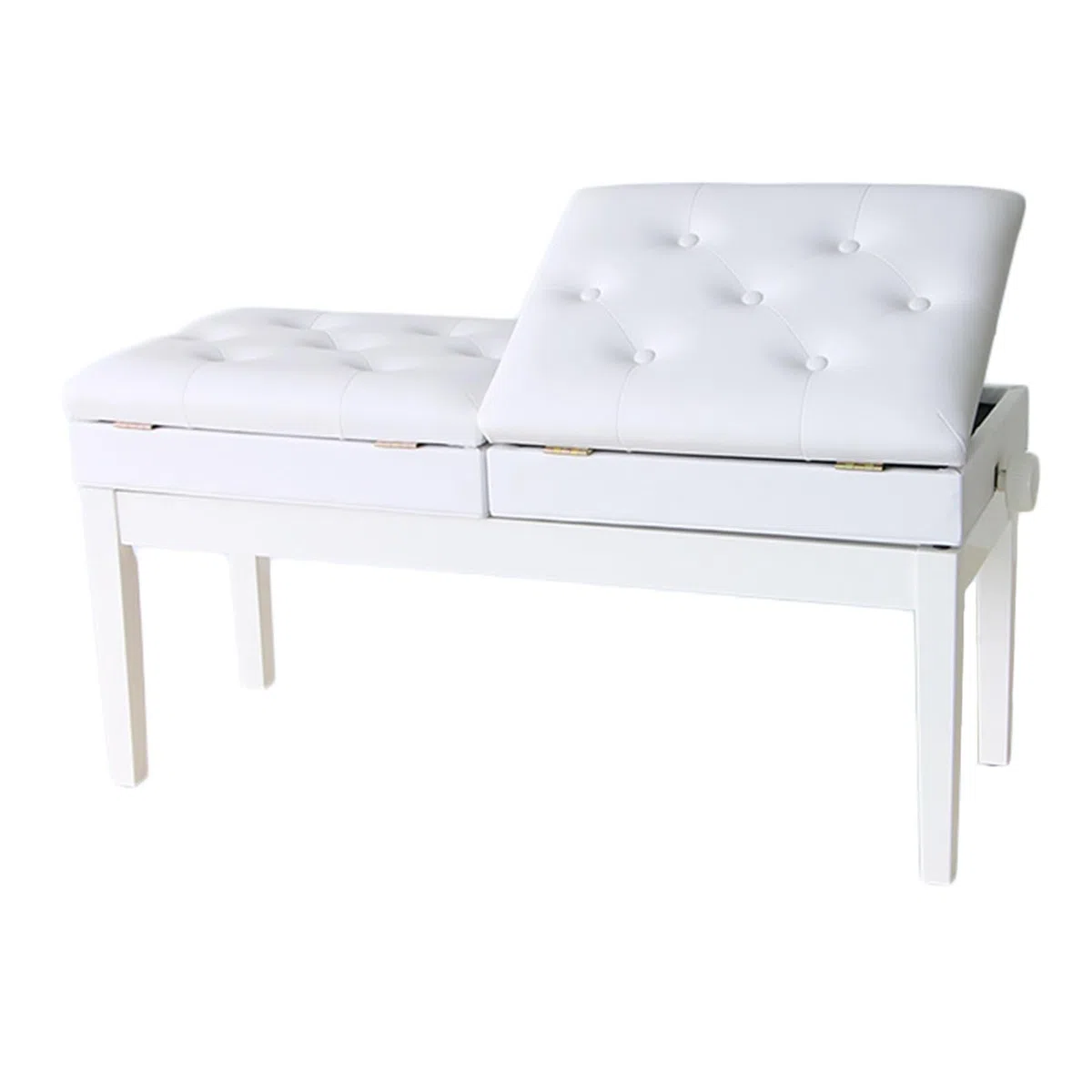 Klavierhocker, Stuhl, mit Zwei Notenaufbewahrungsboxen, Musik-Keyboard-Sitz, anhebbare Keyboard-Bank, geeignet for Erwachsene und Kinder(White)