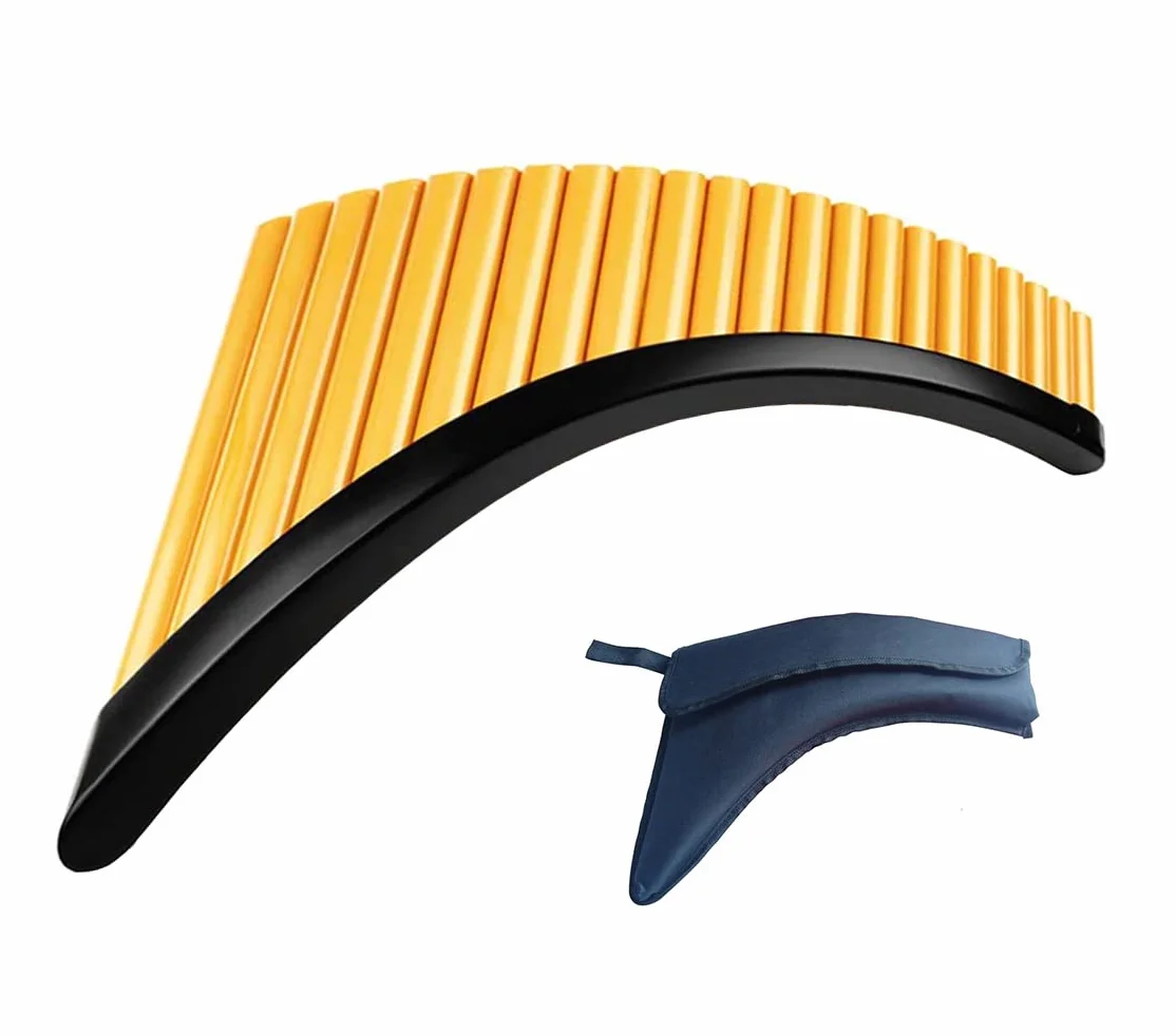 Panflöte 22 Pfeifen/Rohre Pan Pipe G-Key Musikinstrument ABS Kunststoff mit Tragetasche für Anfänger und Schüler,Right hand