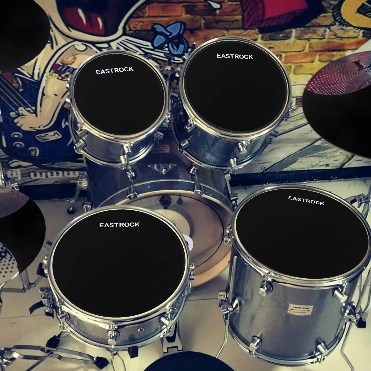 EASTROCK Drum Mute Pads Set 10 Stück mit Beckenpolster + Hi Hats Set Pad, Schaumstoff Drum Schalldämpfer Pads, passend für 25,4 cm, 30,5 cm, 35,6 cm, 40,6 cm (Drum Mute Pad)