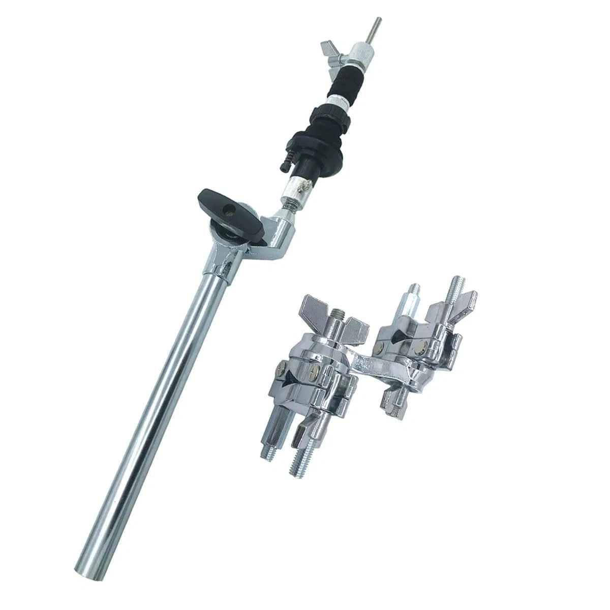 Geschlossener Hi Hat Aufsatz mit drehbarer Multi-Klemme, verstellbarer Beckenkippaufsatz Drum Beckenständer Galgenarm Kompatibel mit Auxiliary Hihats oder Stacks Percussion Hardware Zubehör