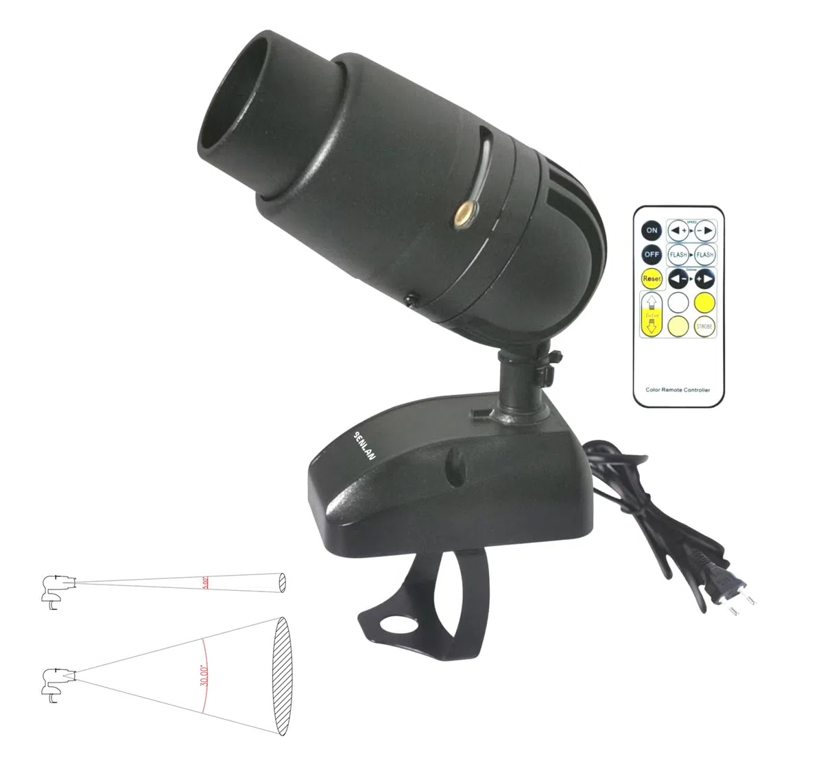 Pinspot Licht, 15W Doppelweiß/Cool White & Warm White LED GOBO Spot Licht durch manuelle Iris und Fokus mit IR-Controller für Disco, KTV, Party, Hochzeit