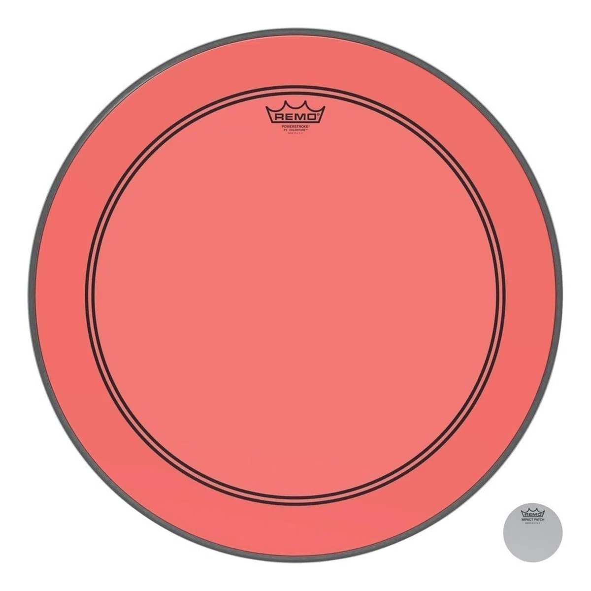Remo Schlagzeugfell Colortone Powerstroke 3 Clear Rot – 20″ – P3-1320-CT-RD