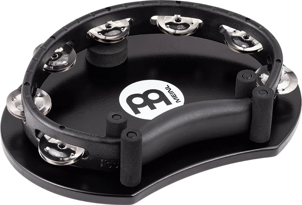 Meinl Percussion Tambourine Holder Set – Fußtamburin - Set mit Meinl Headliner Tambourine und Bodenhalterung - Baltische Birke, Schwarz (MPTHS)