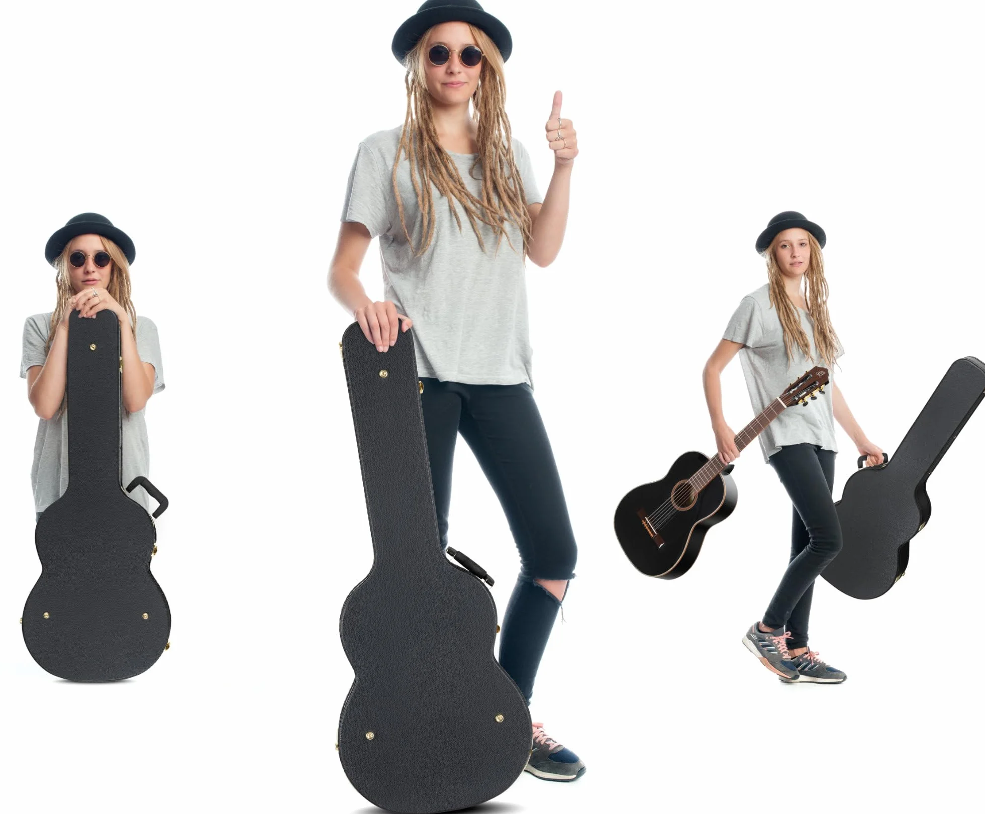 ROCKTILE Koffer für Klassik-Gitarre - Robuster Hartschalen-Formkoffer im klassischen Look