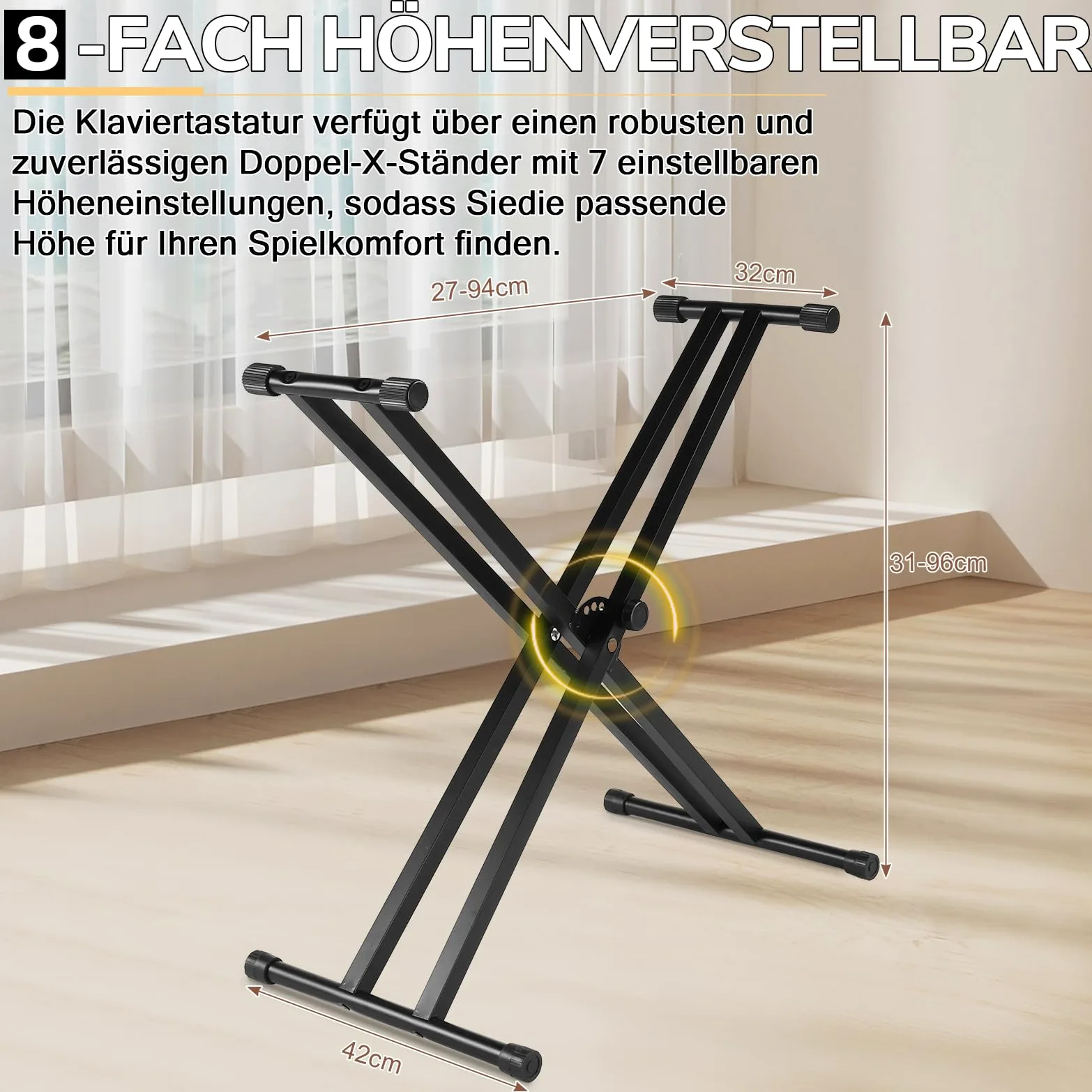 Bonnlo E Piano 88 Tasten, Faltbares Digitalpiano mit Halbgewichteter Keyboard, X-Ständer, Audio- & MIDI-Bluetooth, Sustain-Pedal-System, Kopfhörer – für Anfänger & Fortgeschrittene, Schwarz