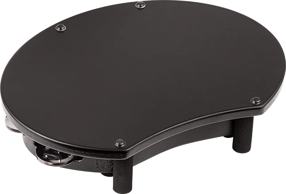 Meinl Percussion Tambourine Holder Set – Fußtamburin - Set mit Meinl Headliner Tambourine und Bodenhalterung - Baltische Birke, Schwarz (MPTHS)