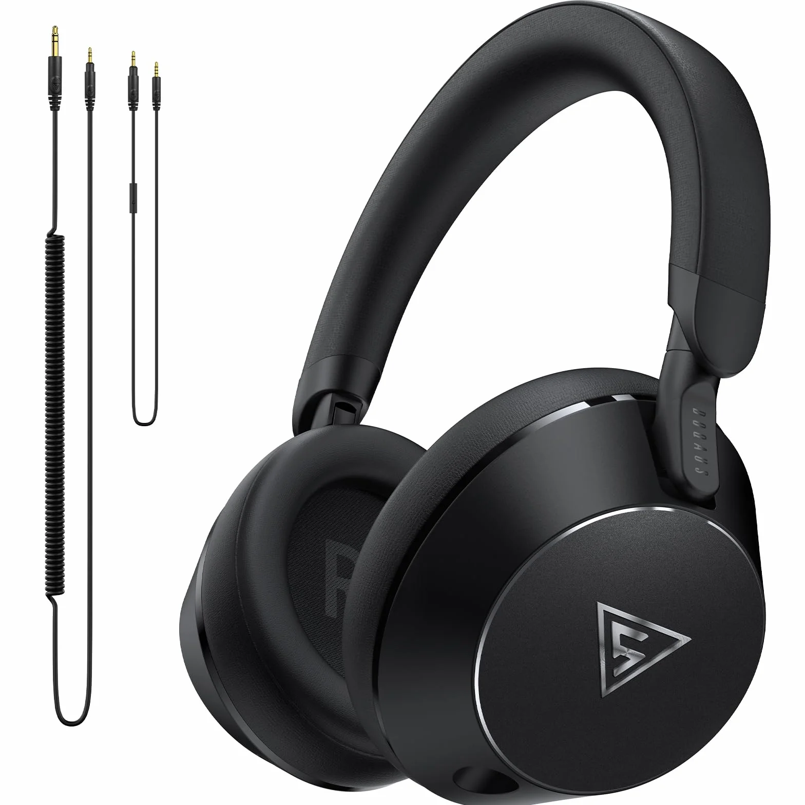 DOQAUS Over Ear Kopfhörer mit Kabel, 50mm HiFi Studio Kopfhörer für DJ & Monitoring, mit 6.35mm & 3.5mm Dual-Stecker, Share Port, Bequeme Ohrpolster, Drehbare Ohrmuscheln, Schwarz