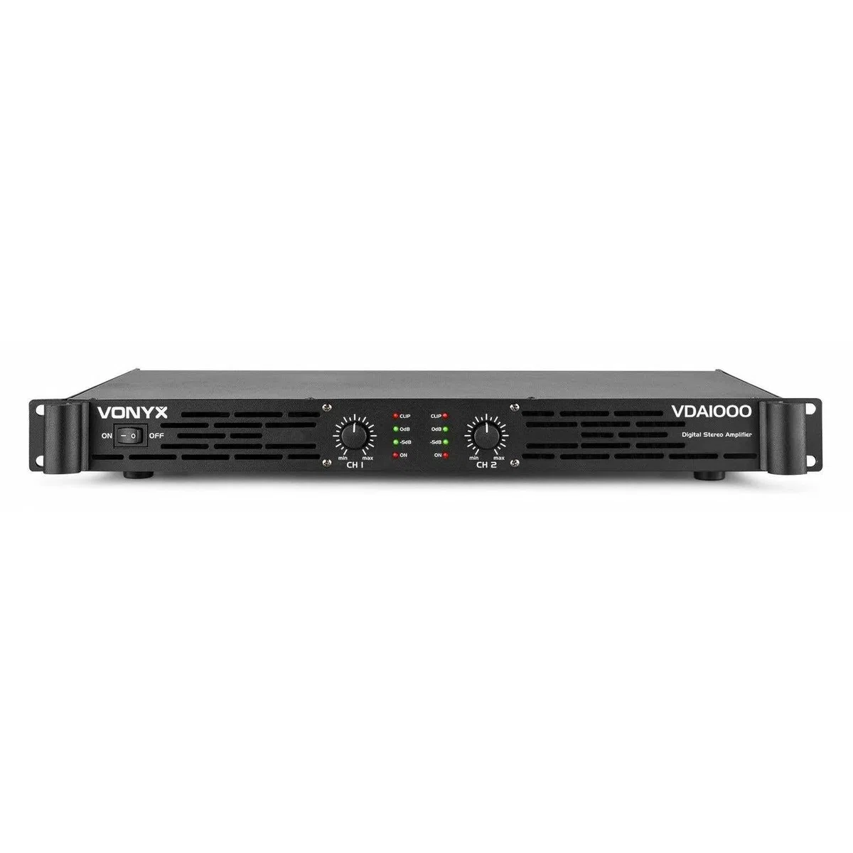 Vonyx VDA1000 PA Verstärker Endstufe 1000 Watt, mit 3-Band-Equalizer, 2 Kanal DMX Kombi Input, Speak-On Output, ideal für DJ Boxen, Clubs, Bars und Gastronomie, Schwarz