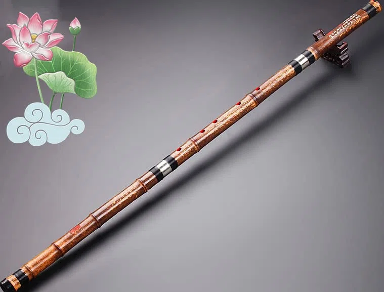 LANDTOM Performers' Level/Professional Xiao Flöte aus Bambus, für Rechtshänder, 8 Löcher mit Tasche, Violett