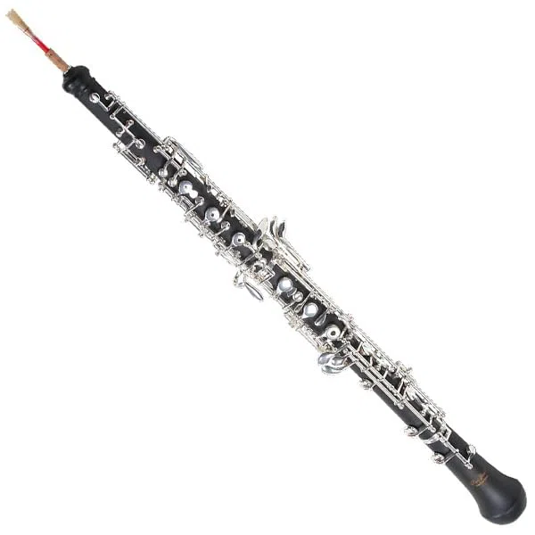 Oboe Ebonit versilberte Mechanik halbautomatisches System mit Tasche & Rohr