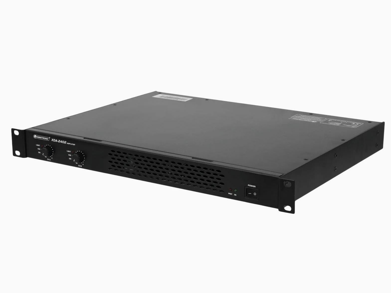 Omnitronic XDA-2402 Class-D-Verstärker | Stereo-PA-Verstärker mit Schaltnetzteil, 2 x 1200 W / 4 Ohm, 2 x 880 W / 8 Ohm | Geringes Gewicht und Bauhöhe durch integriertes Schaltnetzteil