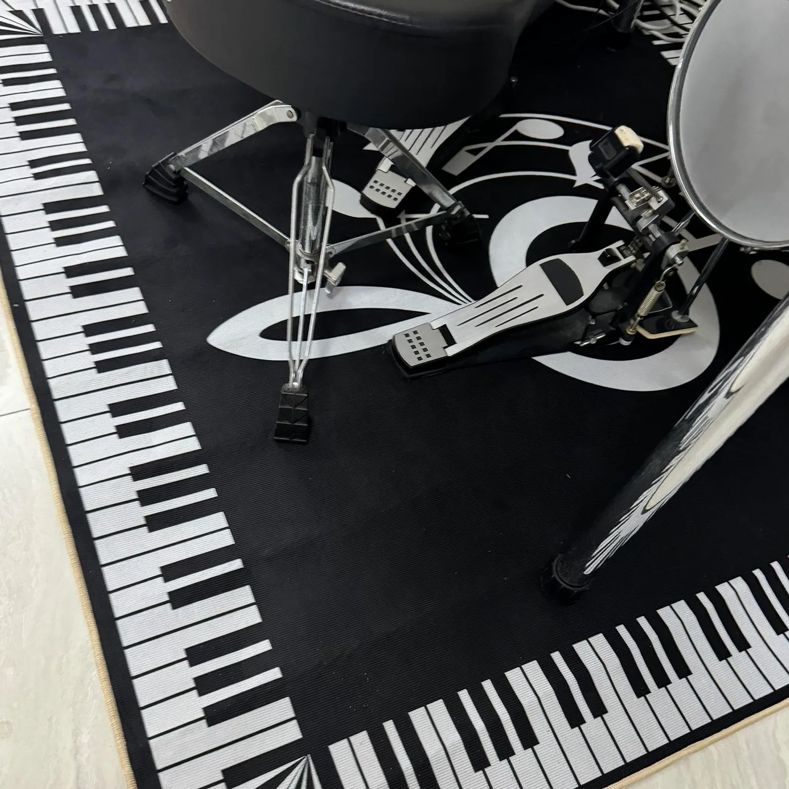 Schlagzeugteppich Schlagzeug Teppich Schallschutz Teppich rutschfest Schalldicht Drum Teppich Trommelteppich Trommel Teppich Trommelzubehör für elektrische Trommeln, Jazz-Schlagzeug-Set 200 x 180 cm