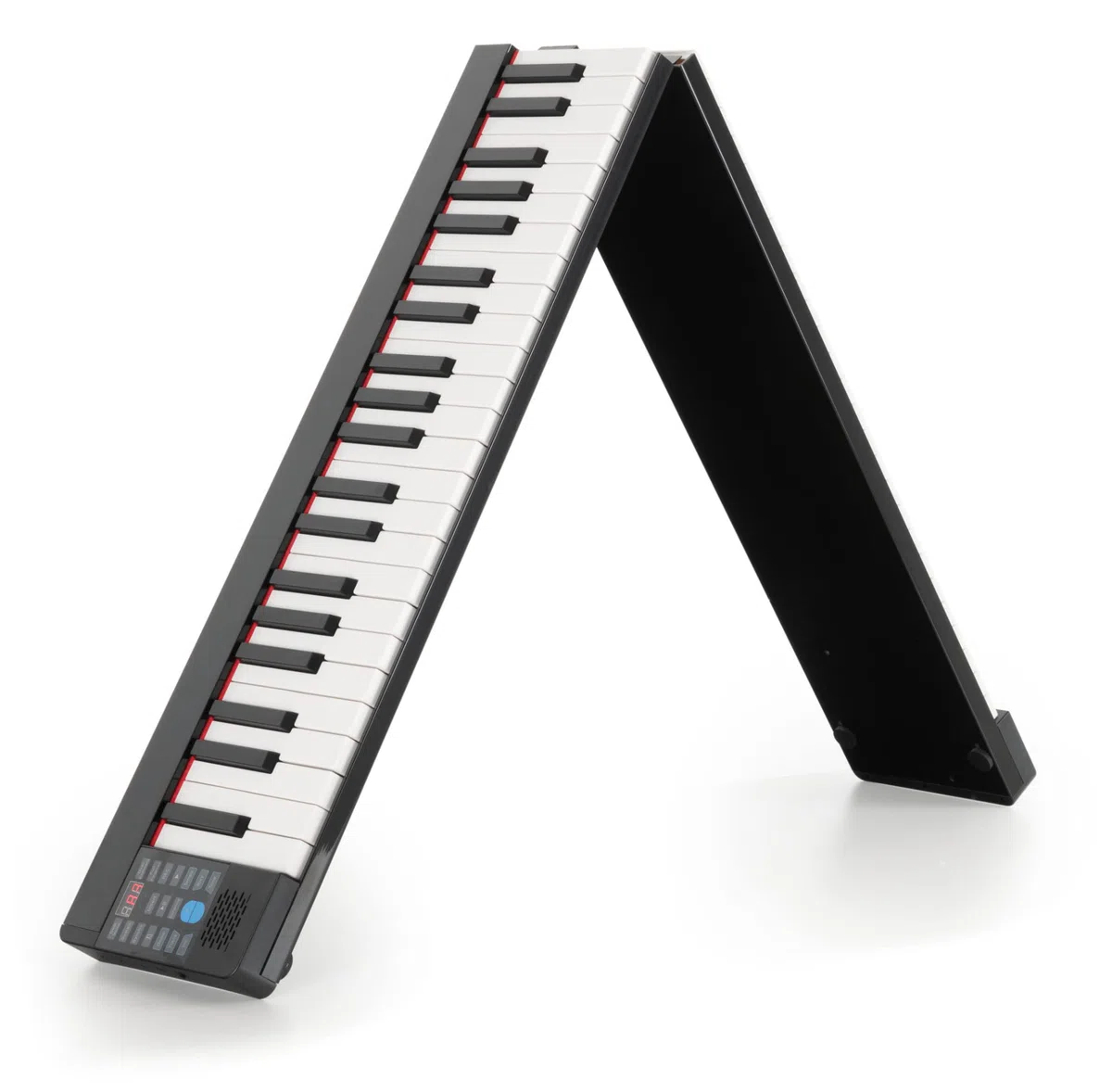 FunKey KP-88II Klapp-Piano - Keyboard zum Zusammenklappen - 88 Tasten in Standardgröße mit Anschlagdynamik - 1100 mAh-Akku - Lautsprecher - Inkl. Tasche, Netzteil & Sustain-Pedal - Schwarz