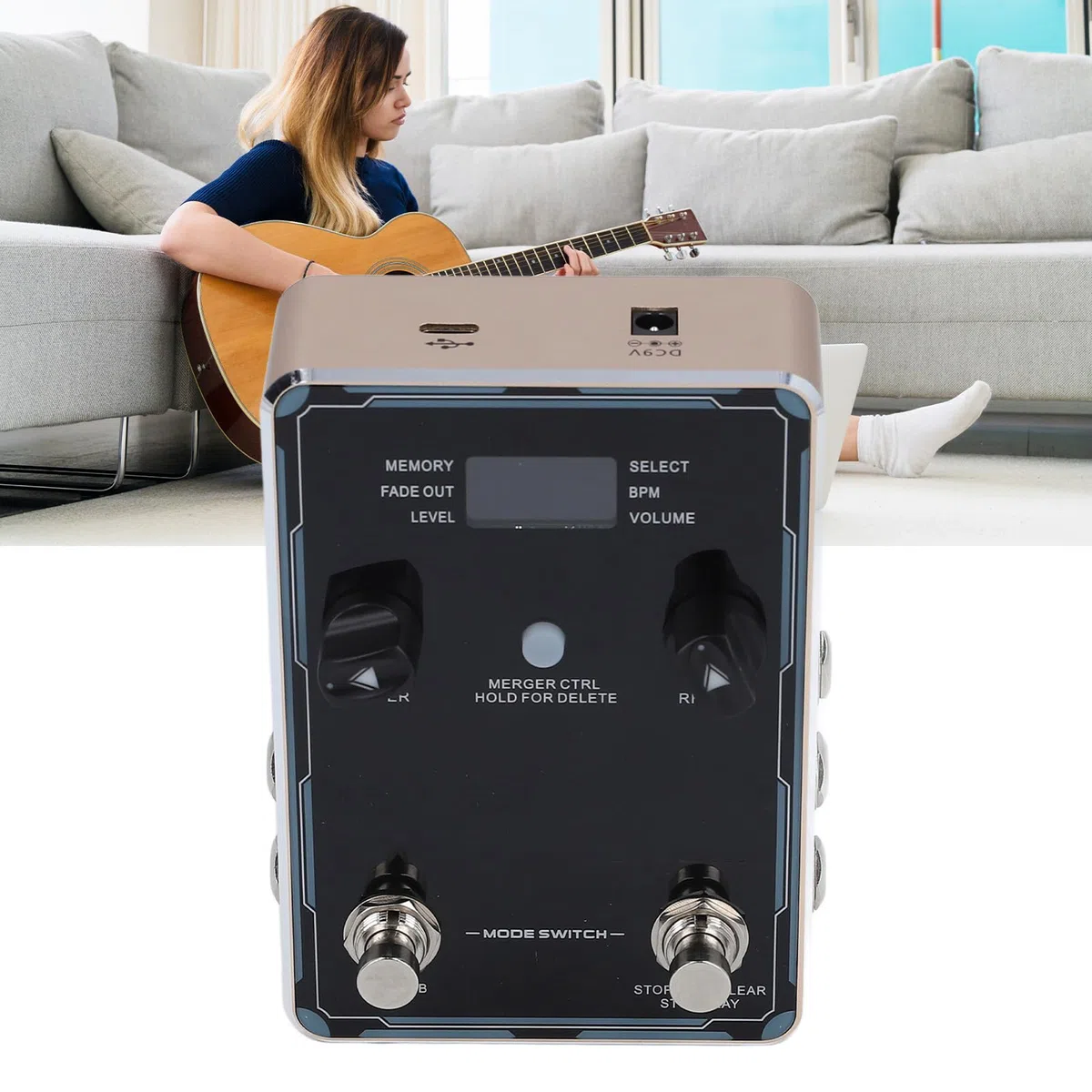 Gitarren-Looper-Pedal, 160 Minuten Looping-Zeit, Loop-Pedal, Multifunktionales Looper-Gitarren-Effektpedal für E-Gitarre