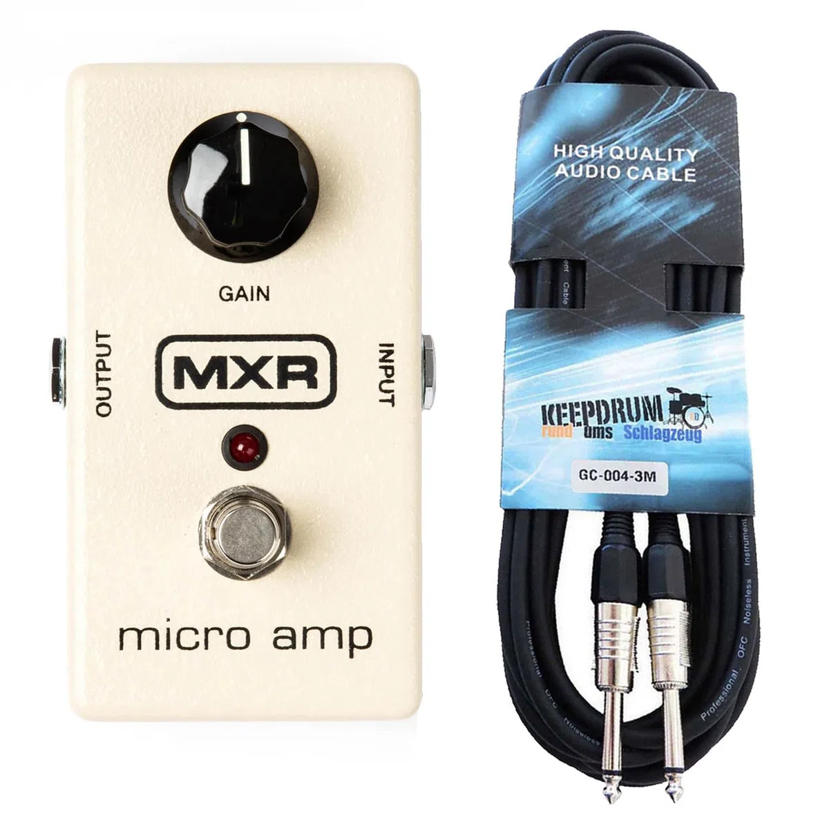 MXR M133 Effekgerät Micro Amp Booster Pedal + keepdrum Gitarrenkabel