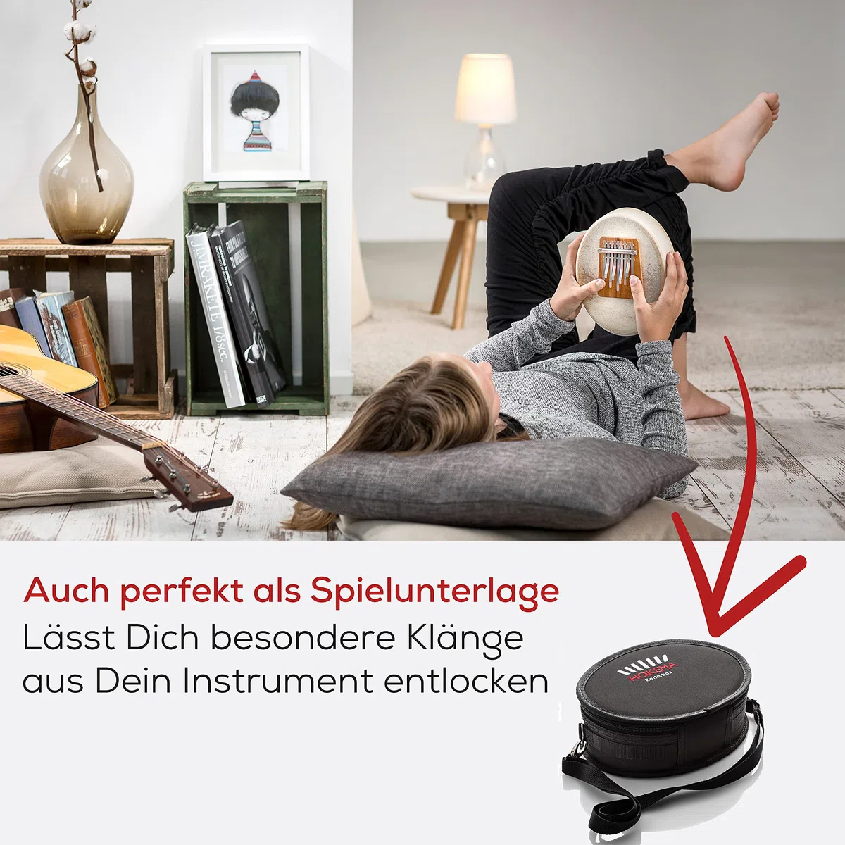 HOKEMA Original Sansula Tasche - Passend für alle Sansula 9 Ton Instrumente - Extrem strapazierfähig - Kalimba-Zubehör - Fiberglas verstärkt - Klaviertasche - Spielunterlage