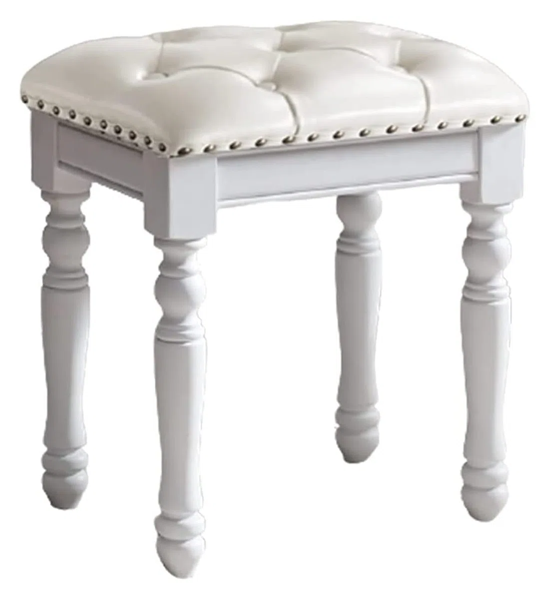 Pianobank, Klavierbank, Klavierhocker, Schminkstuhl Klavierhocker Schlafzimmer-Schminkhocker Esszimmerhocker aus Holz(White)
