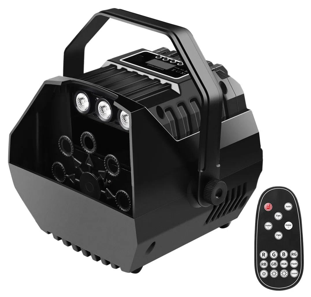 E-Lektron B102 Seifenblasenmaschine RGB LED-Beleuchtung und Fernbedienung für Party, Disco, Kinder-Party, Hochzeiten, Familientreffen, usw. (B102)