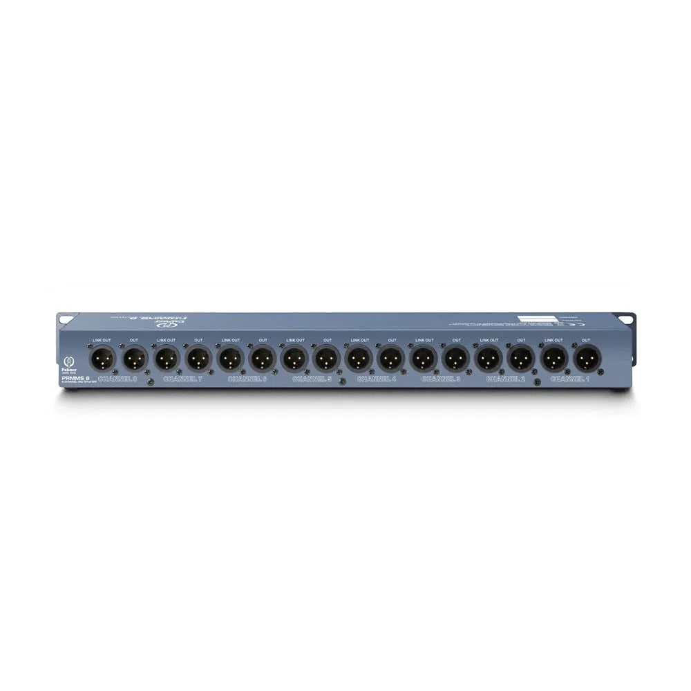 Palmer RMMS 8 - Mikrofon-Splitter, 8 symmetrische XLR Eingänge, 8-Kanal, blau, 19"